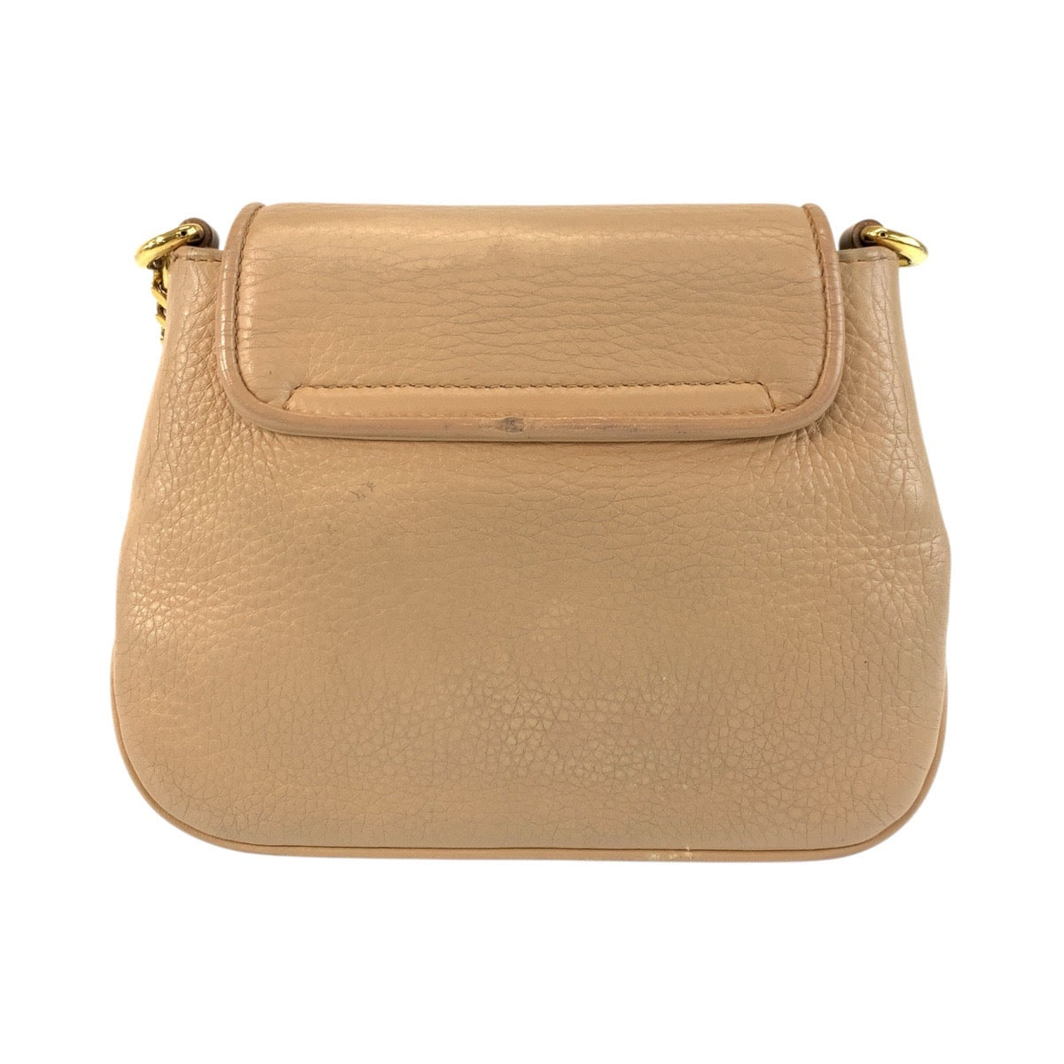 Gucci Metal ChainShoulder Pochette Double G Leather Beige Gold Shoulder Bag