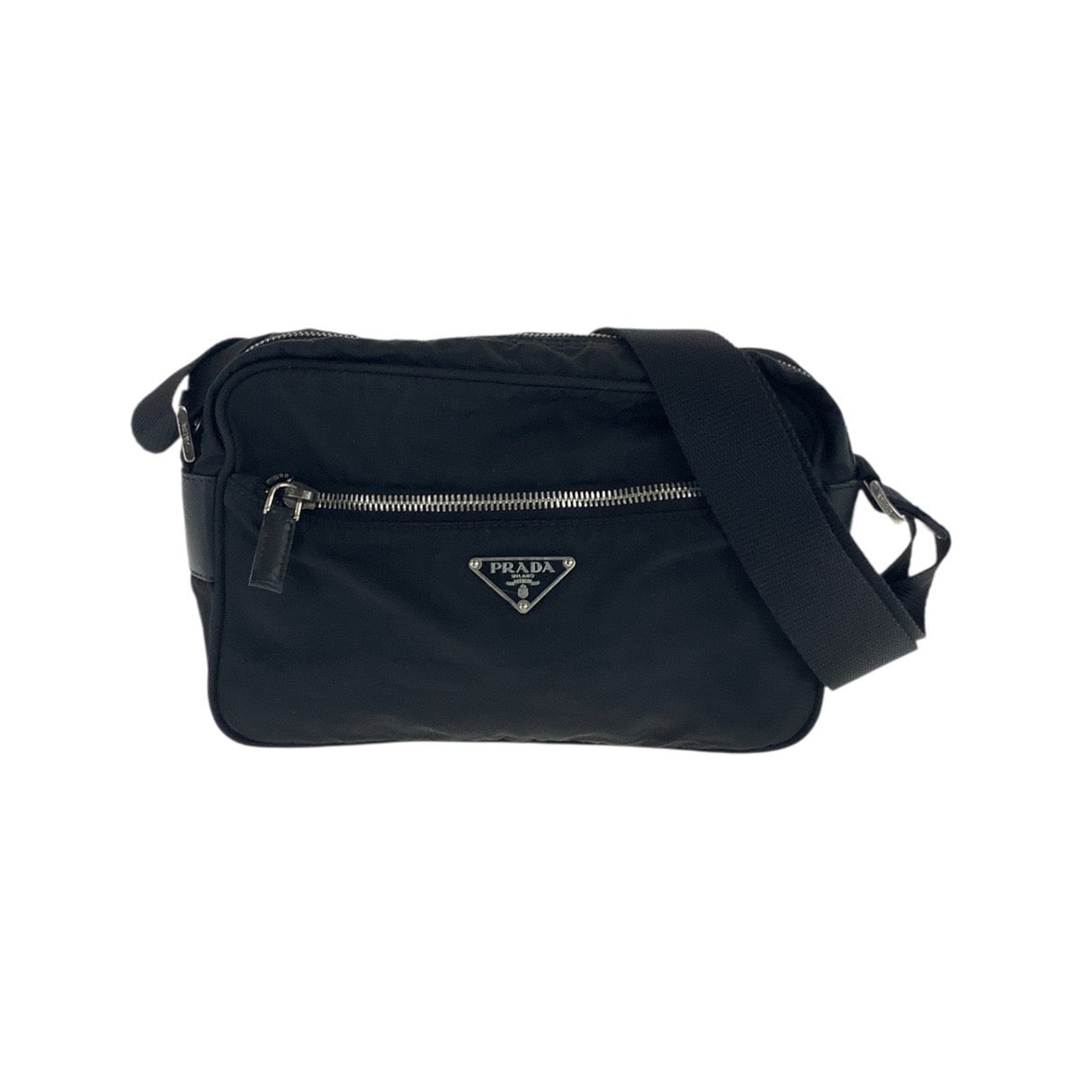 Shoulder Bag Silvermetal Test Triangle With Logo Nylon Black 3