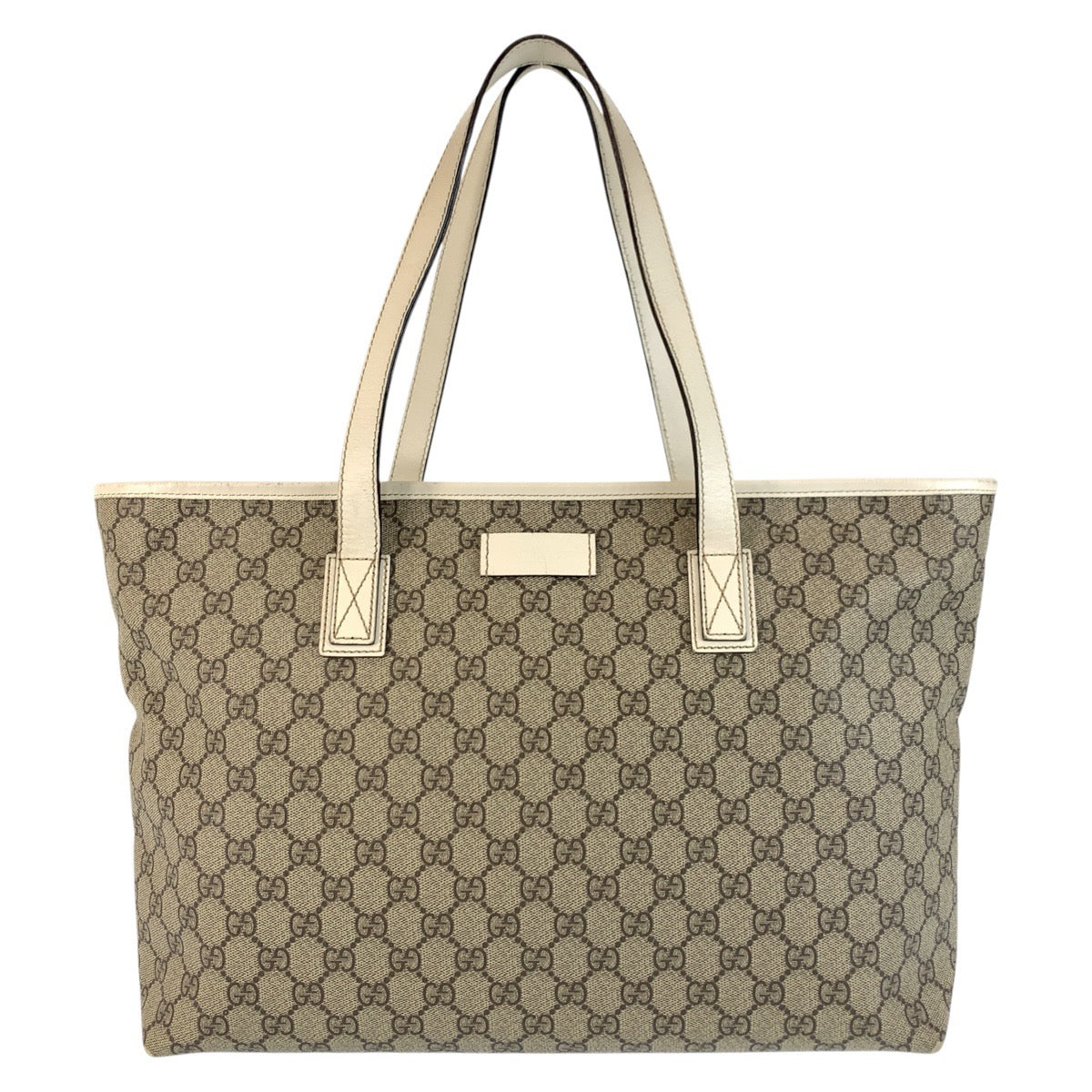 Gucci GG Supreme , Ivory Leather Canvas Beige Shoulder Bag