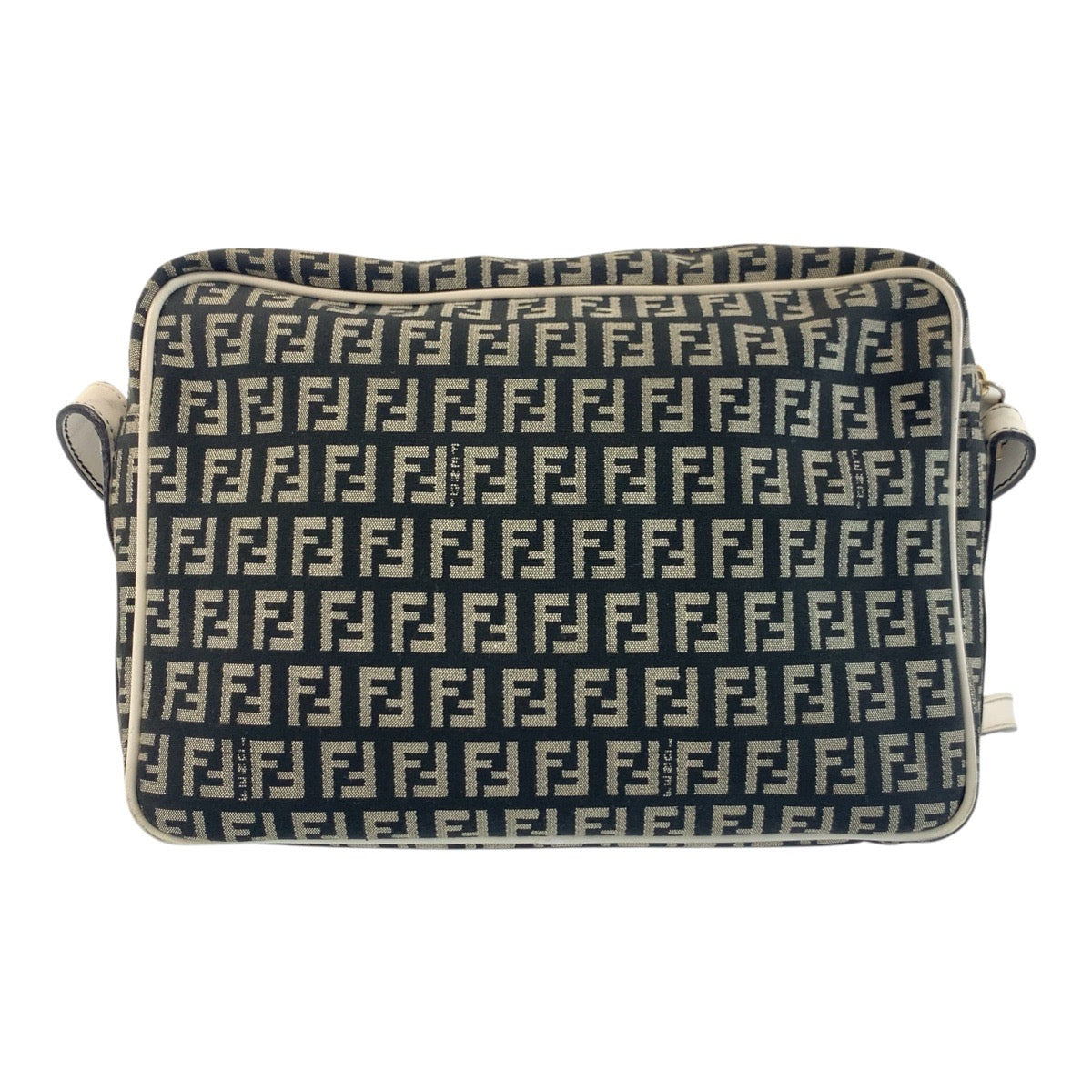 Fendi Shoulder Bag Gold Shoulder Bag Pochette Zucchino Mamma Leather Canvas Metal