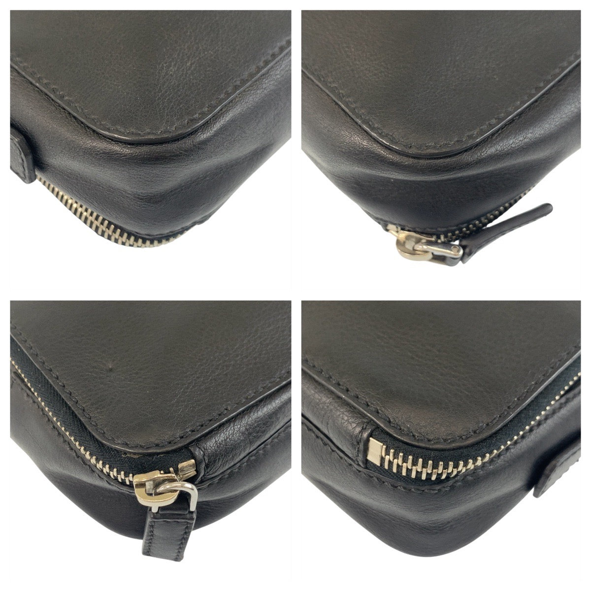 Prada Triangle Plate Clutch Bag Leather Logo