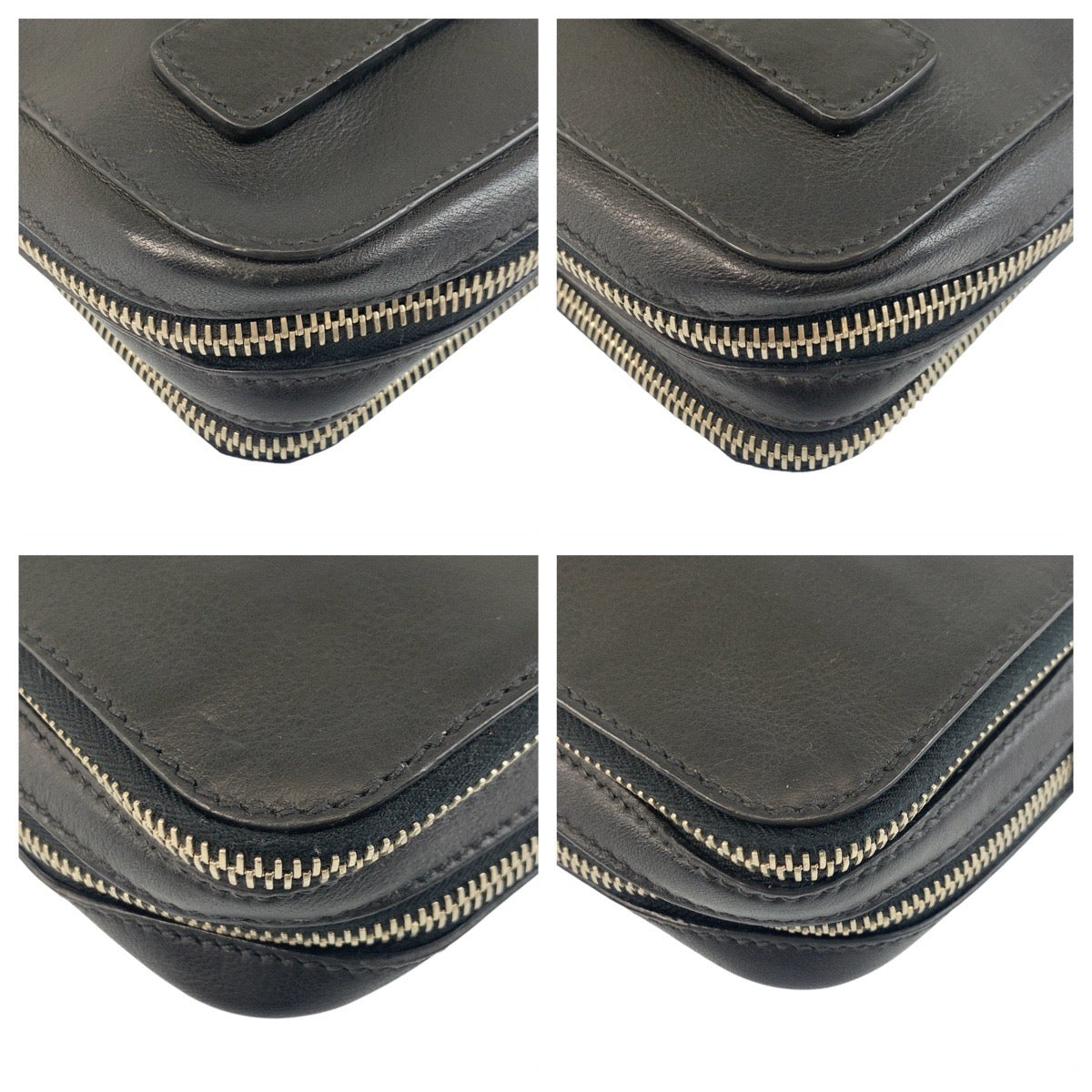 Prada Triangle Plate Clutch Bag Leather Logo