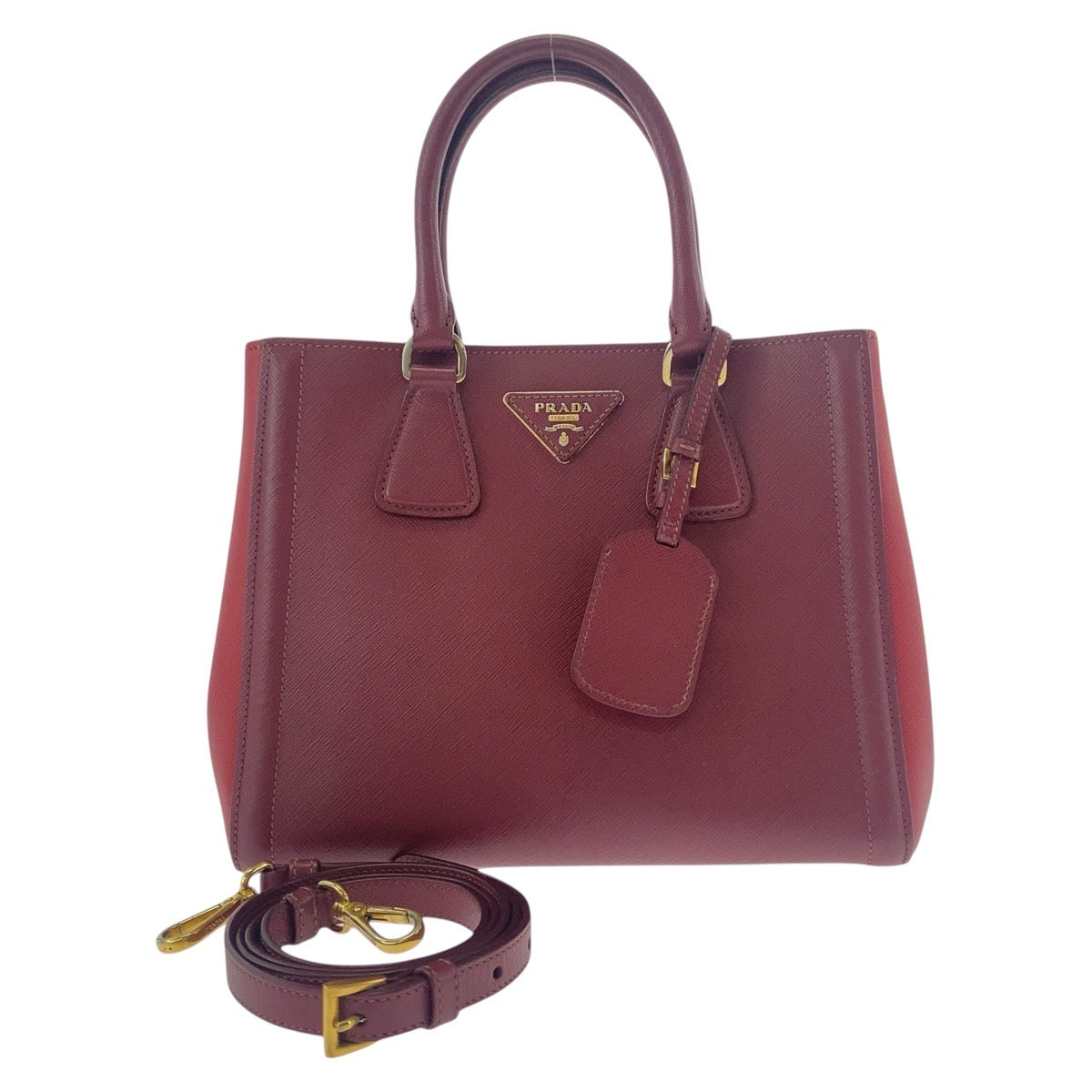 Wine Metal Handbag Tote Bag Shoulder Bag Leather Red