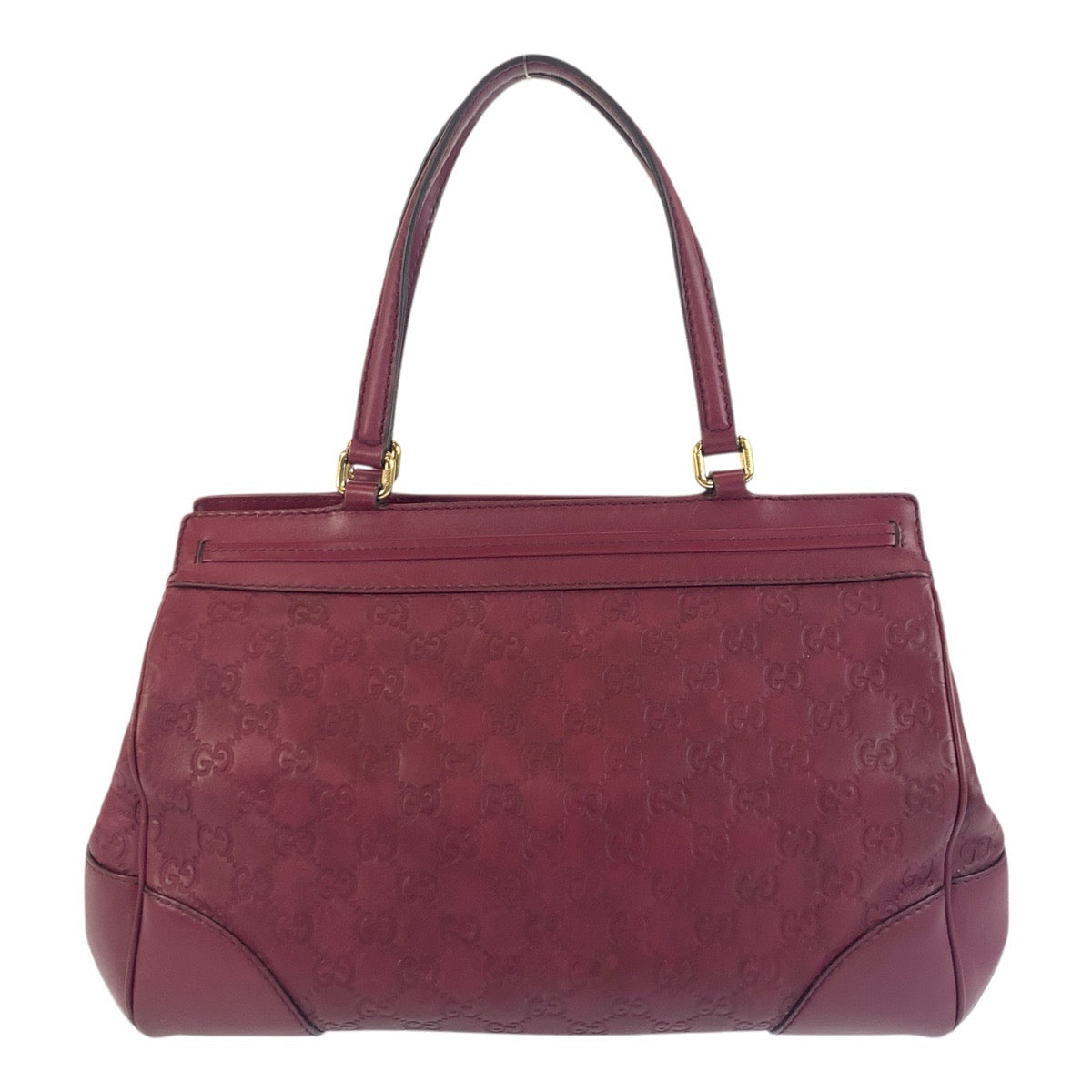 Gucci Wine Metal Guccisima Mayfair Leather Red Gold Shoulder Bag