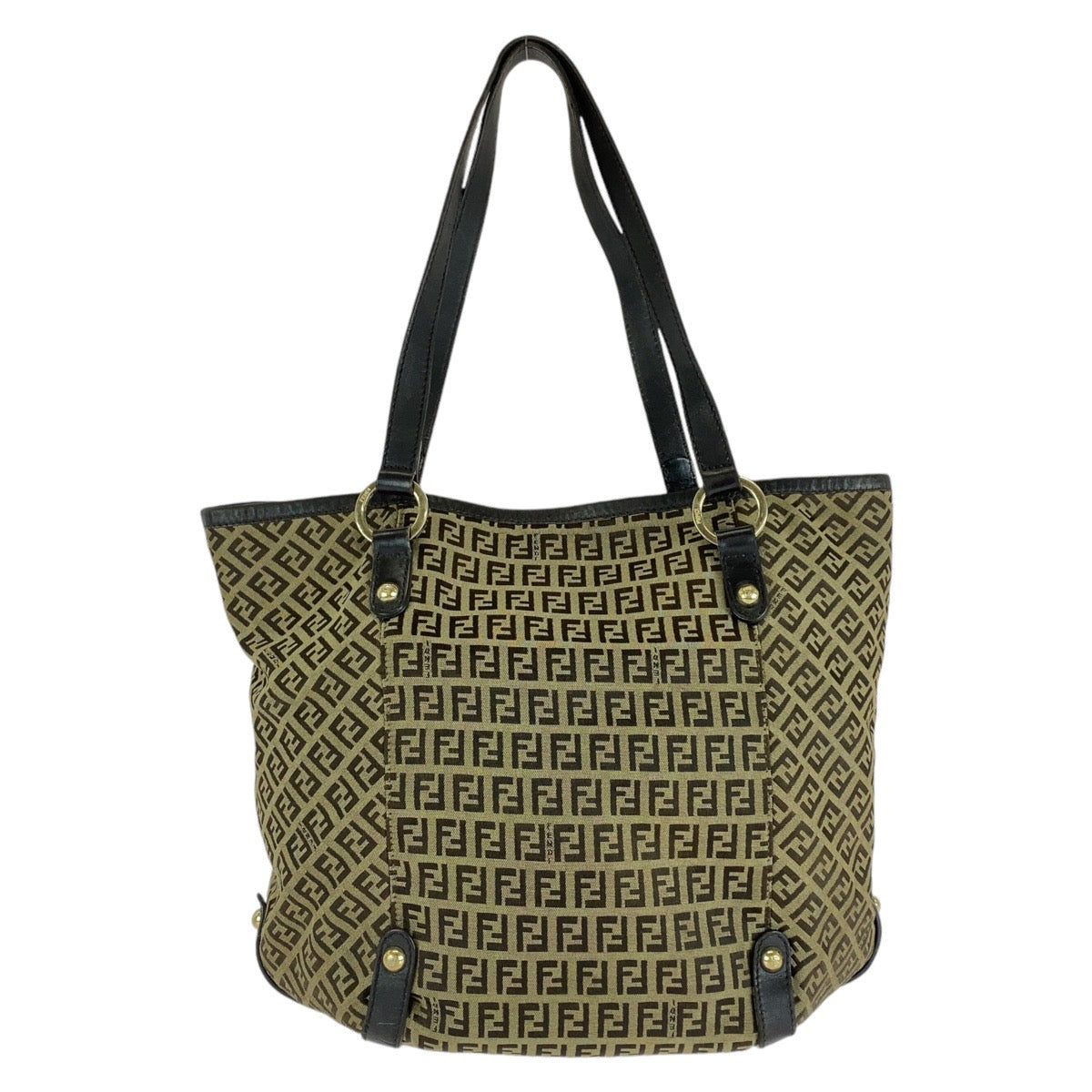 Fendi Tote Bag 8Bh197 Tote Bag Shoulder Bag Zucchino Leather Canvas Metal