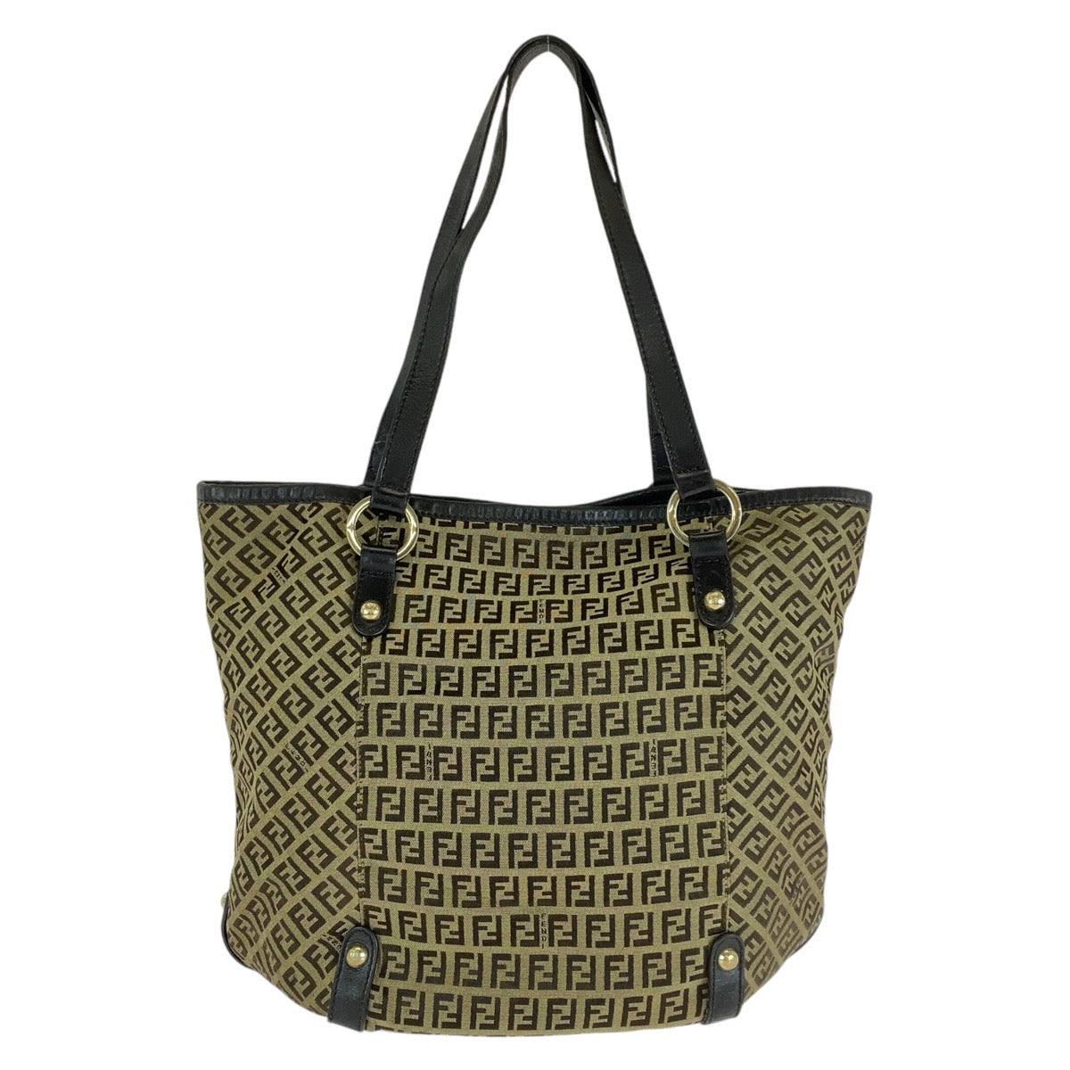 Fendi Tote Bag 8Bh197 Tote Bag Shoulder Bag Zucchino Leather Canvas Metal