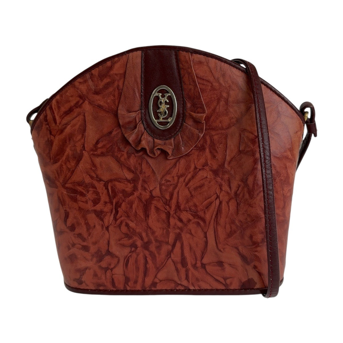 YSL Saint Laurent Shoulder Bag Shoulder Bag Pochette Women Leather Metal Red