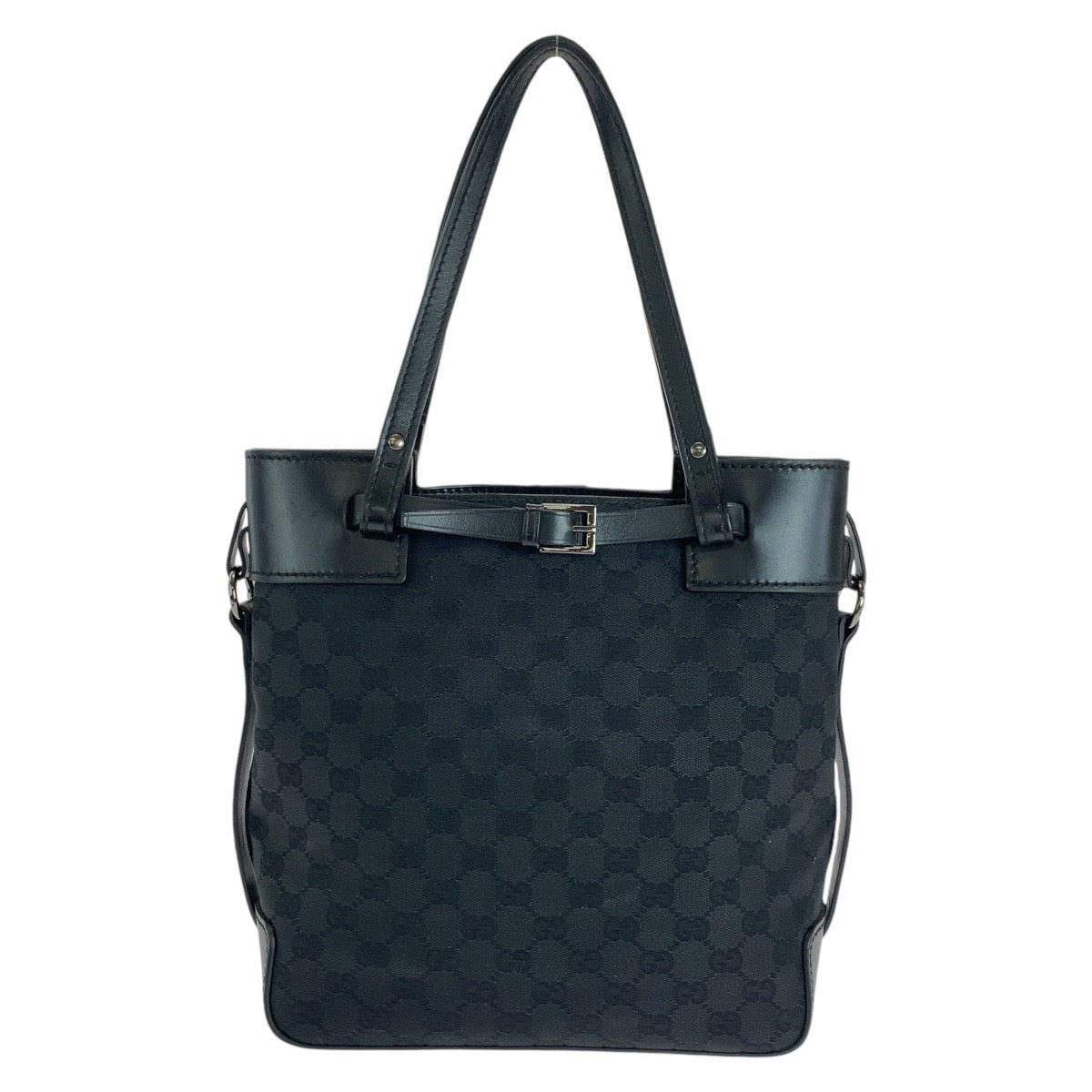 Gucci GG , SilverMetal Leather Canvas Black Shoulder Bag 2