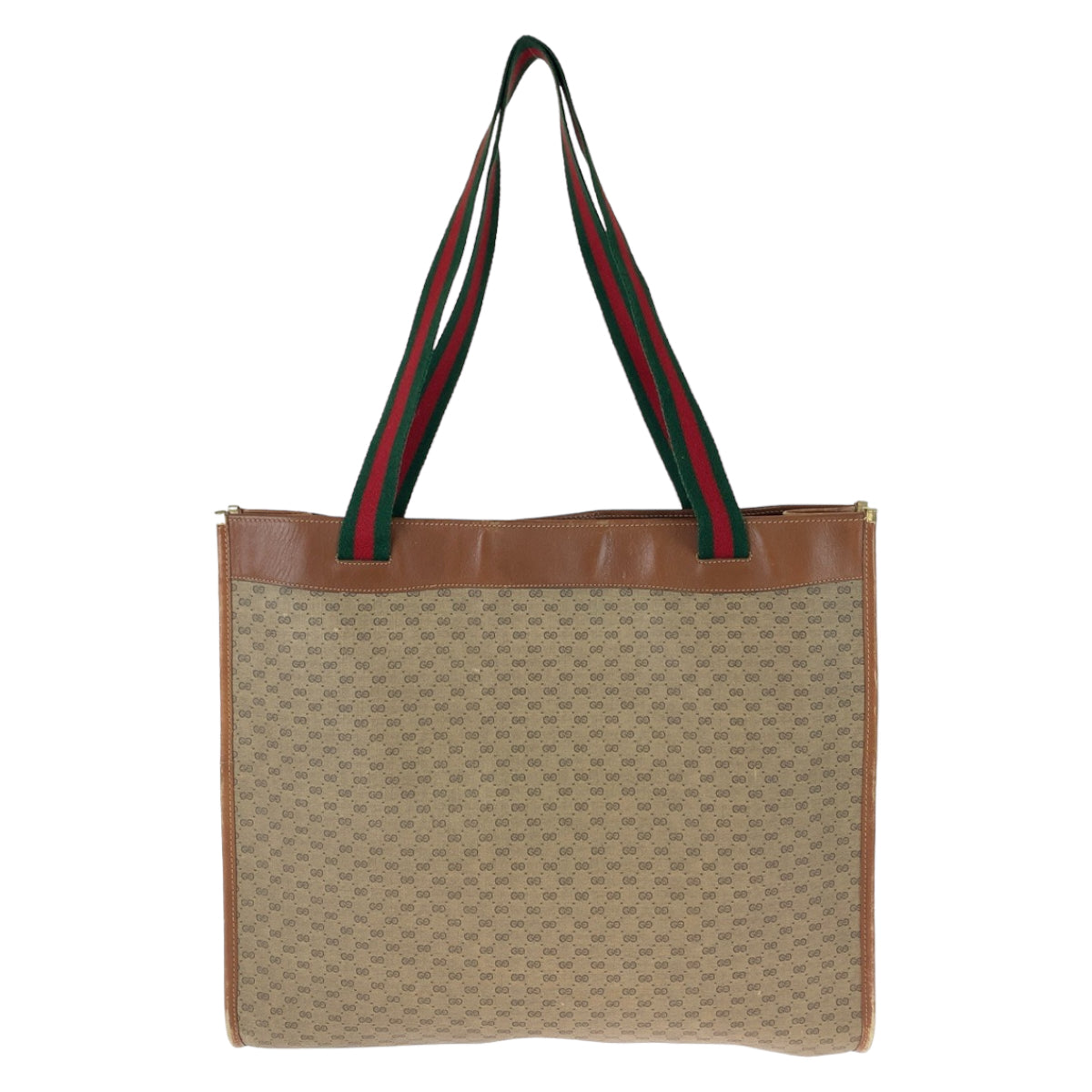 Gucci 002 39 GG Supreme , Leather Canvas Brown Gold Shoulder Bag