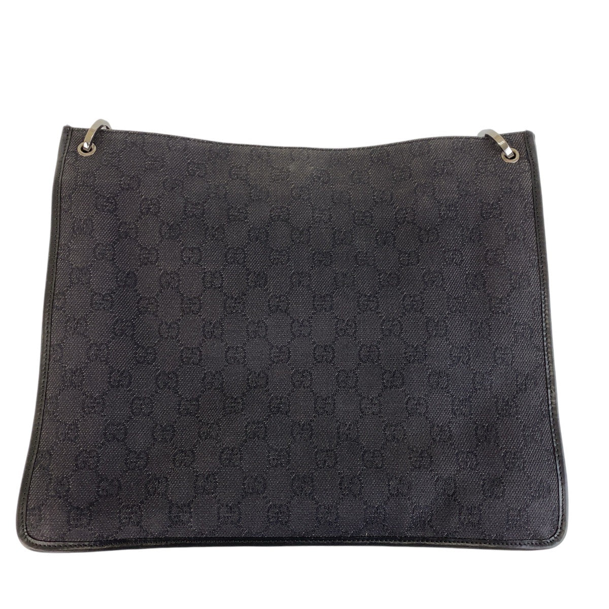 Gucci GG SilverMetal Messenger Canvas Black Shoulder Bag