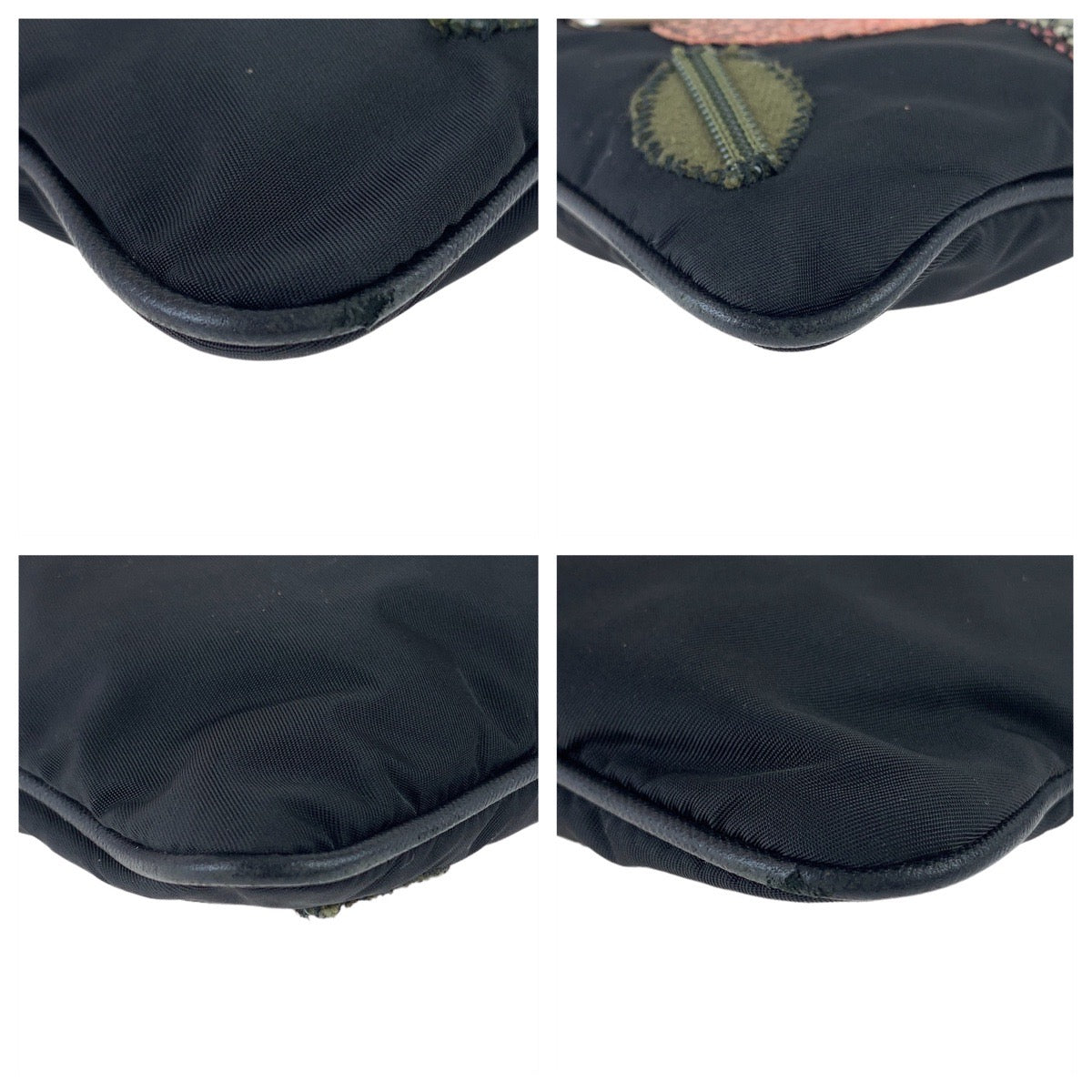 Prada Tessuto Shoulder Bag Leather Nylon Python