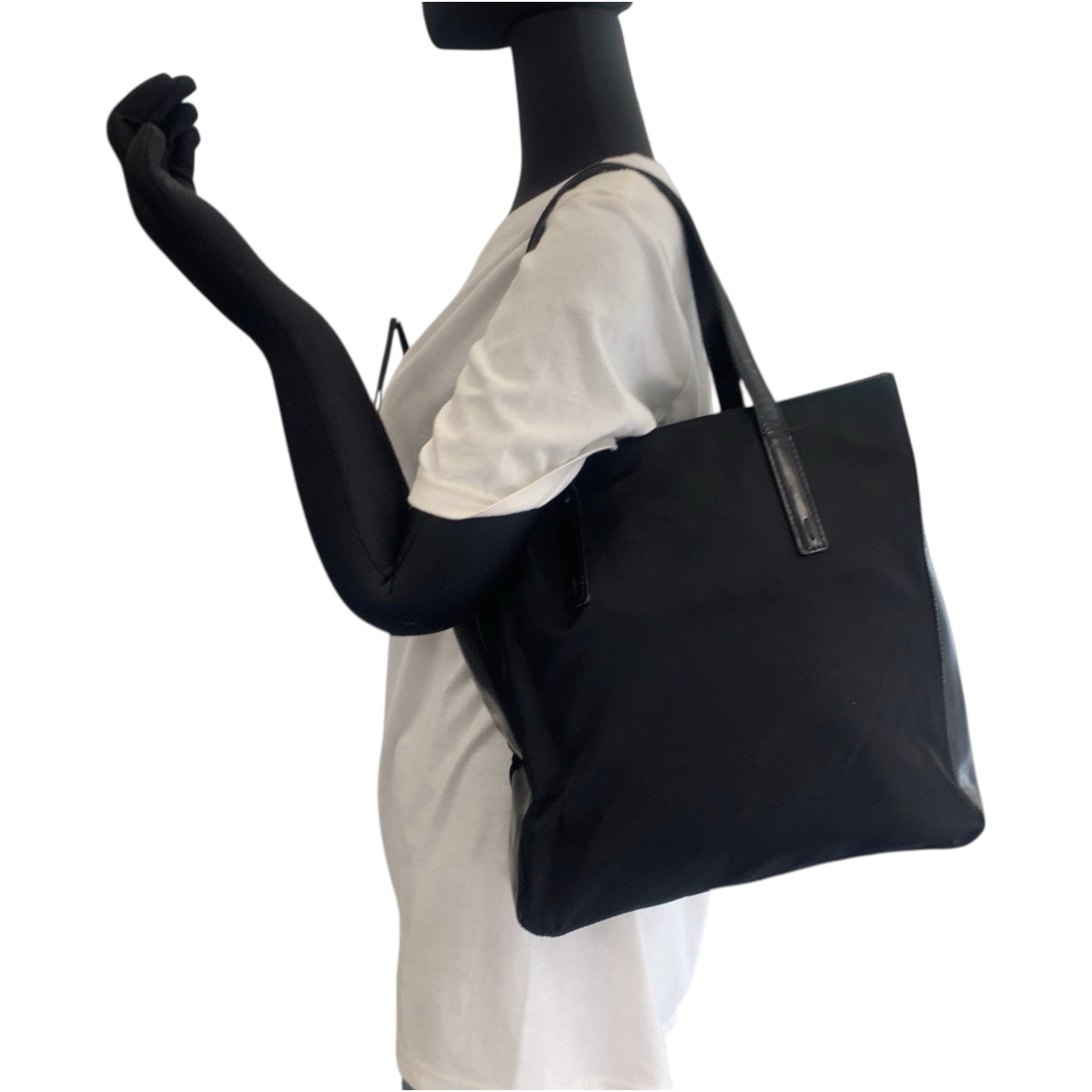 Tote Bag , Patent Silvermetal Tote Bag Leather Nylon Shoulder Bag