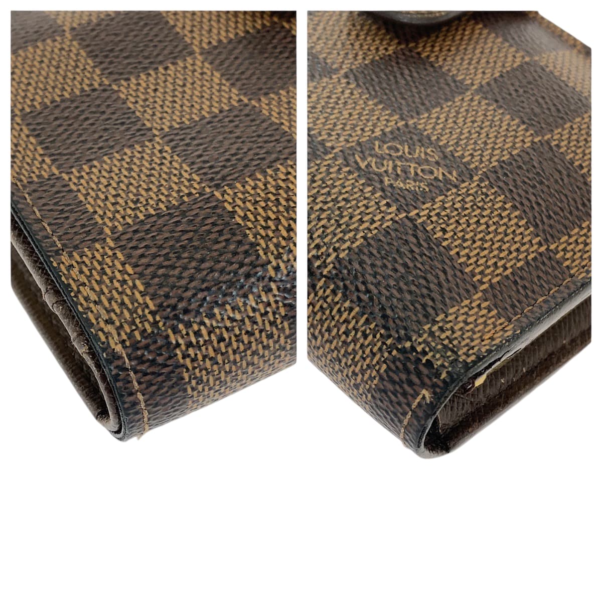 Louis Vuitton Bifold N61674 PVC Damier Ebene Brown Gold Wallet Case