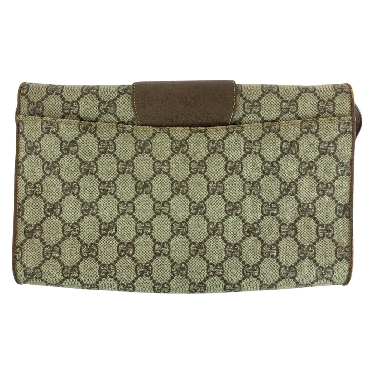 Gucci 94 02 050 GG Supreme Leather Canvas Brown Gold Shoulder Bag