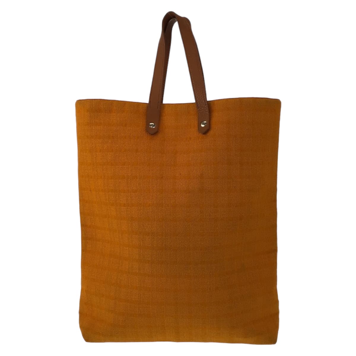 Tote Bag , Orange Silvermetal Tote Bag Leather Canvas