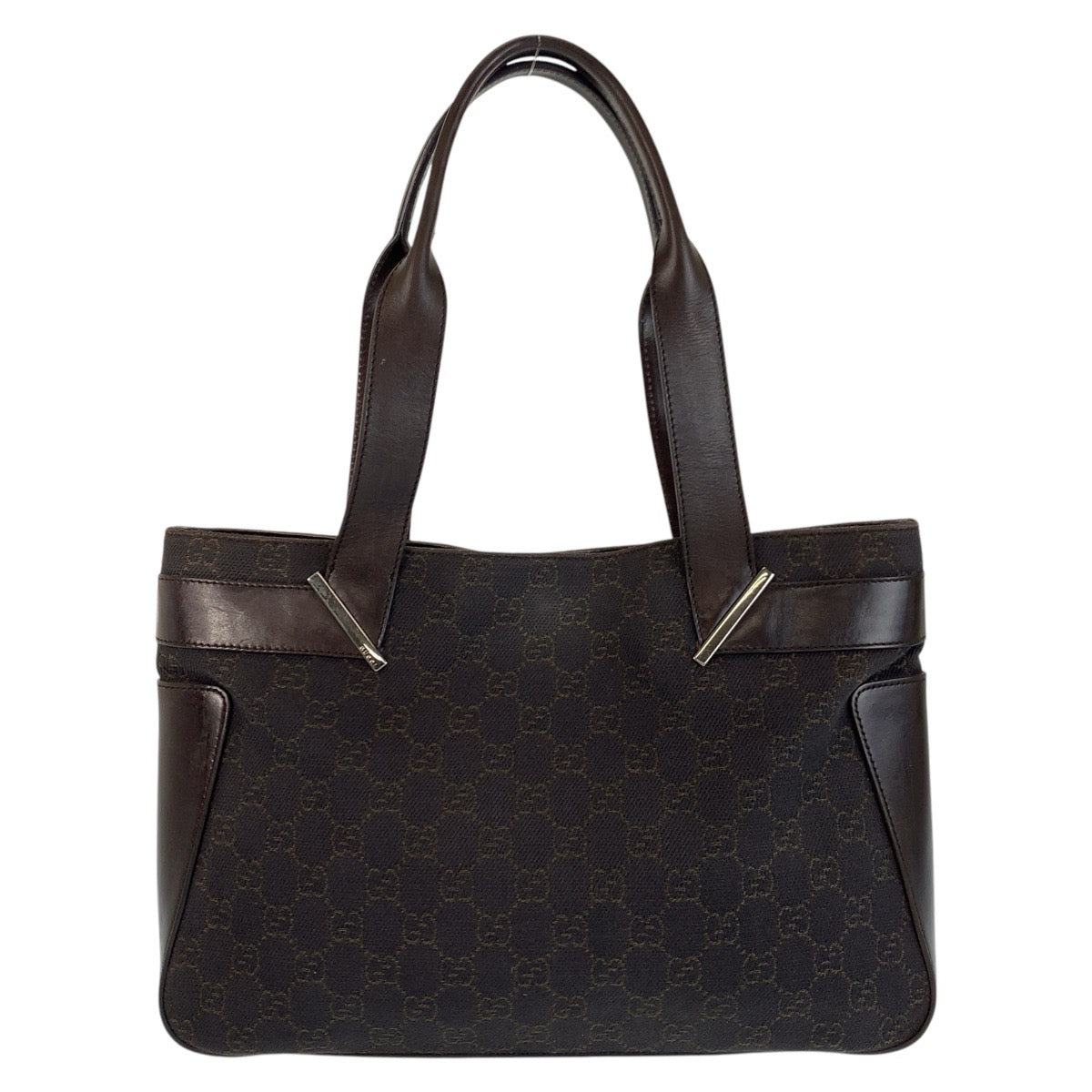 Gucci GG Leather Canvas Brown Shoulder Bag