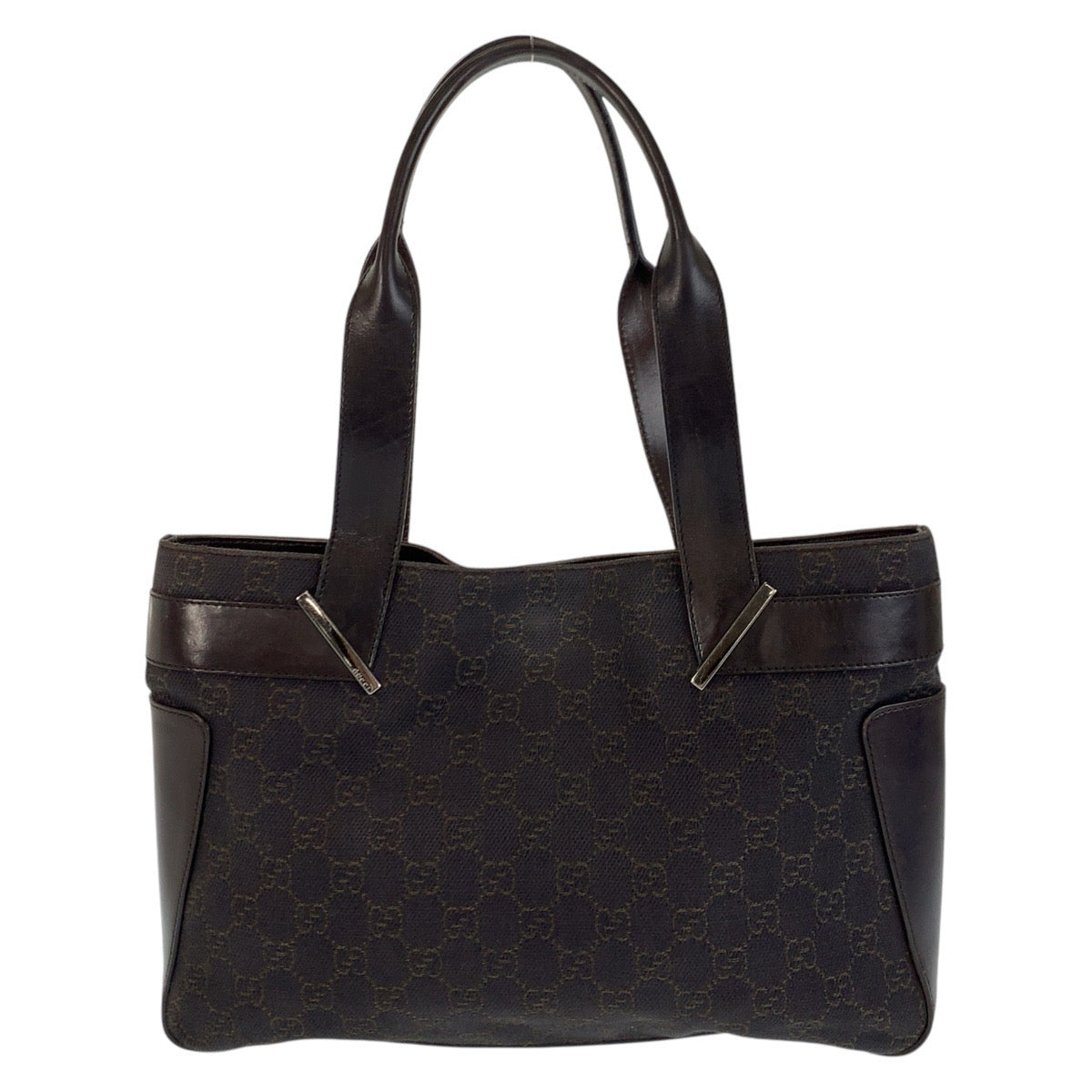Gucci GG Leather Canvas Brown Shoulder Bag