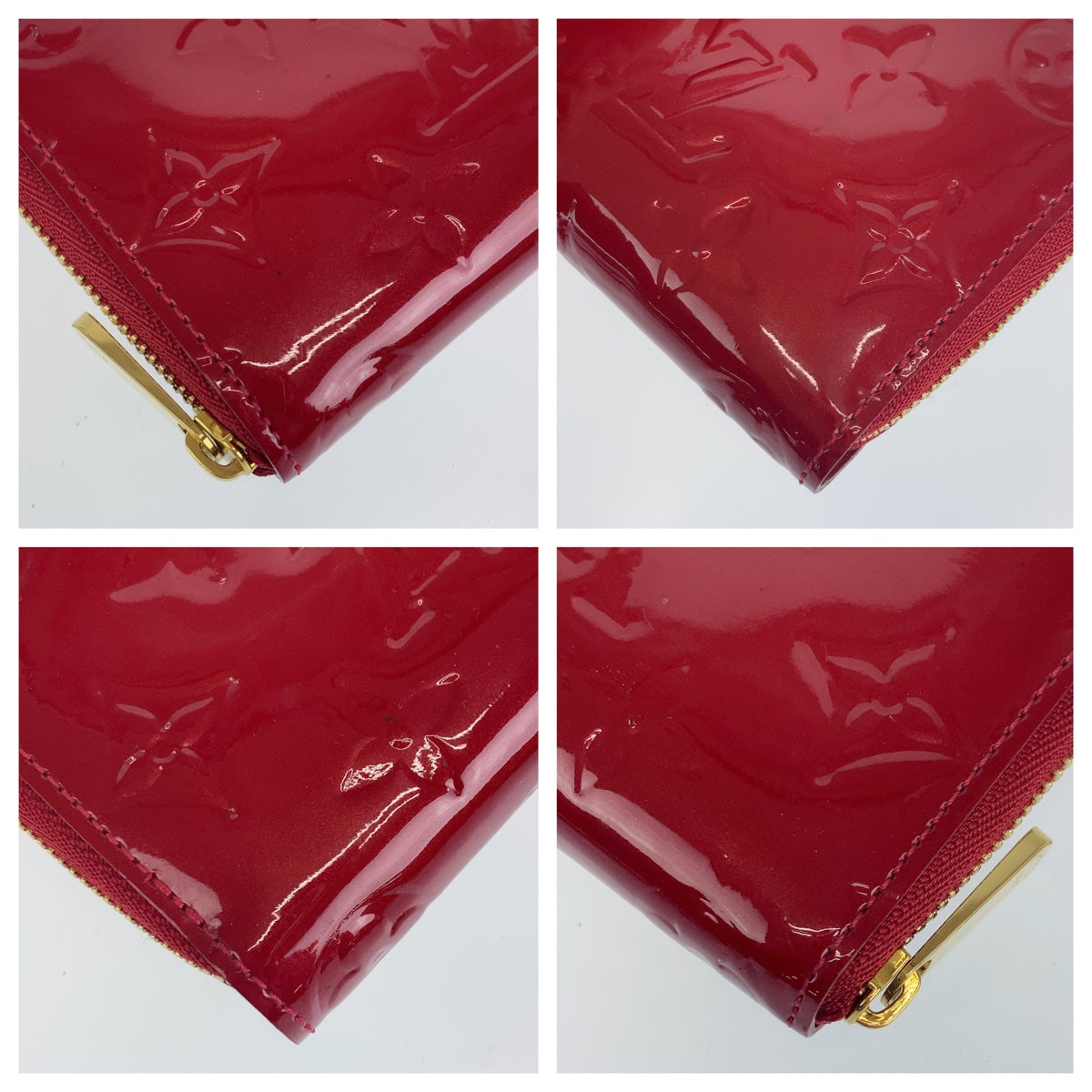 Louis Vuitton Coin M93608 enamel Coin compact Monogram Red Wallet Case