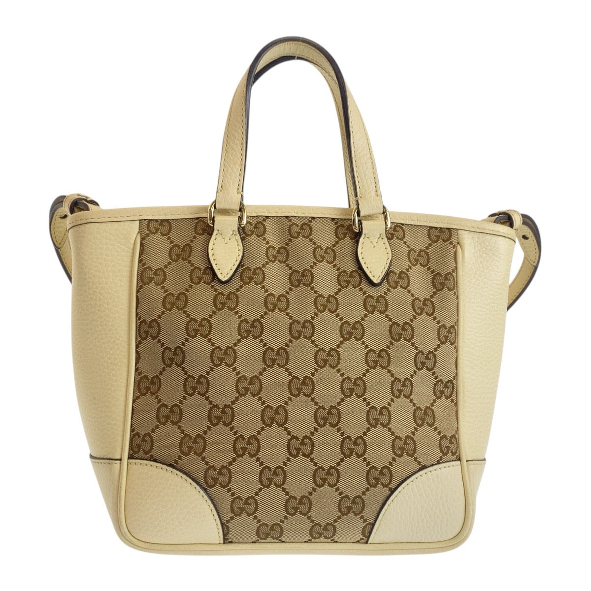 Gucci GG , Ivory Metal 2way Leather Canvas Beige Gold Shoulder Bag
