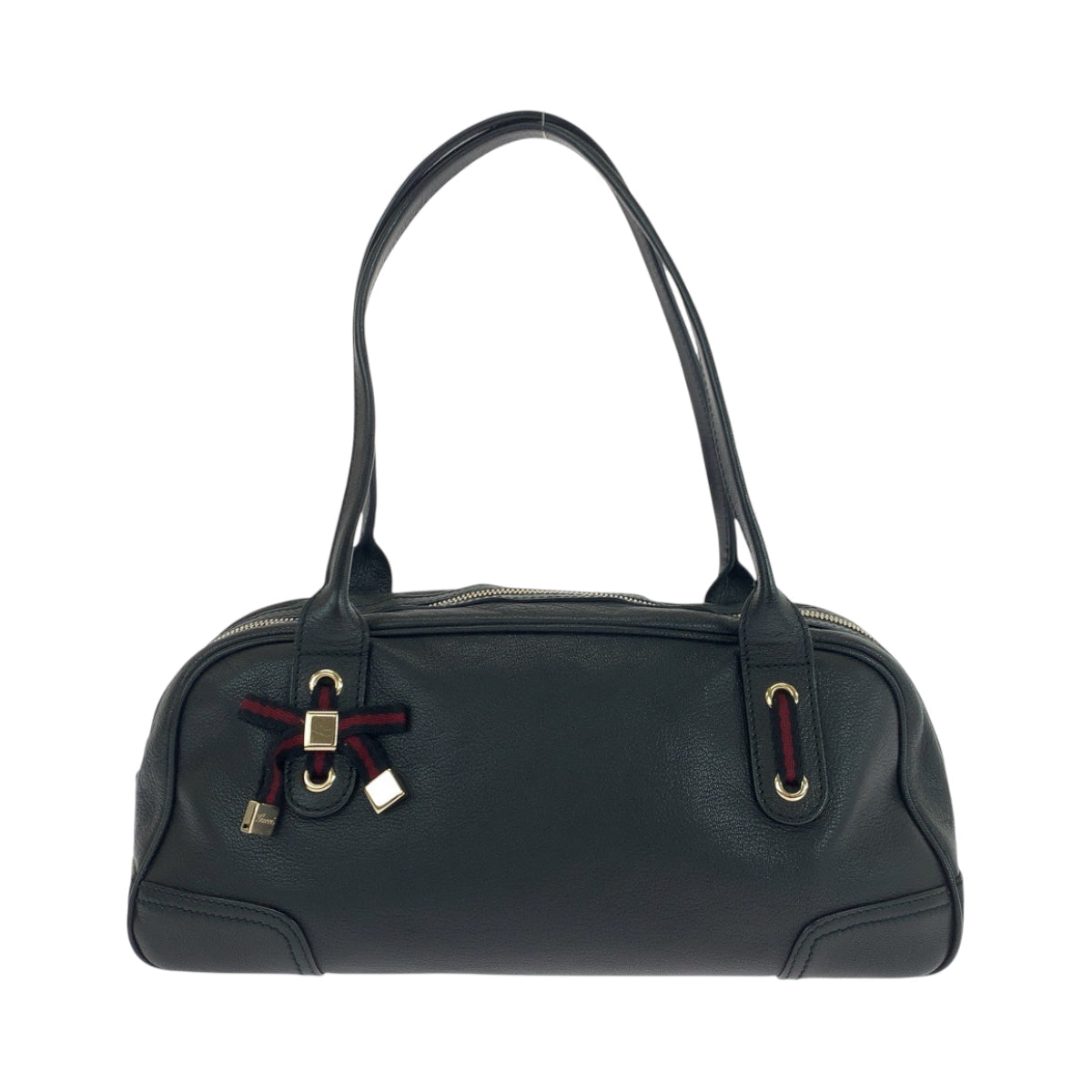 Gucci GoldMetal Sherry Line Princess Leather Black Shoulder Bag