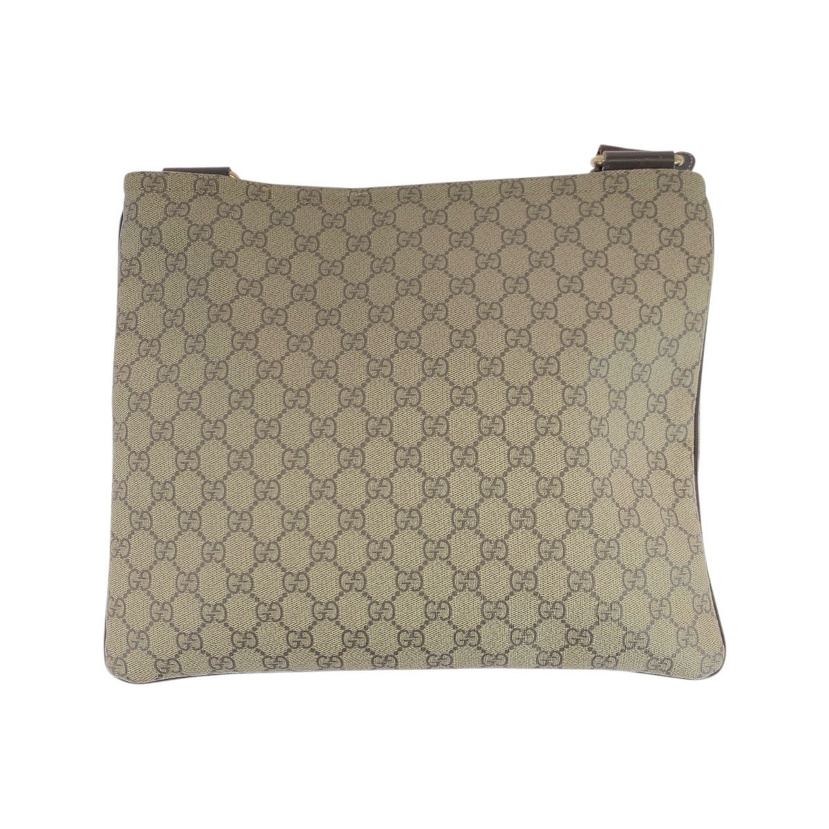 Gucci GG Supreme , Gold Metal Leather Canvas Brown Beige Shoulder Bag