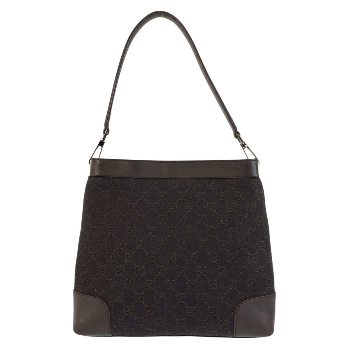 Gucci GG Metal Canvas Brown Silver Shoulder Bag 3
