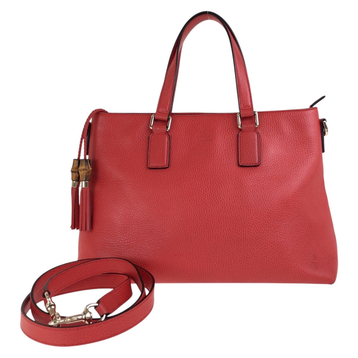 Gucci Bamboo Tassel 2Way Bag Leather Travel Bag
