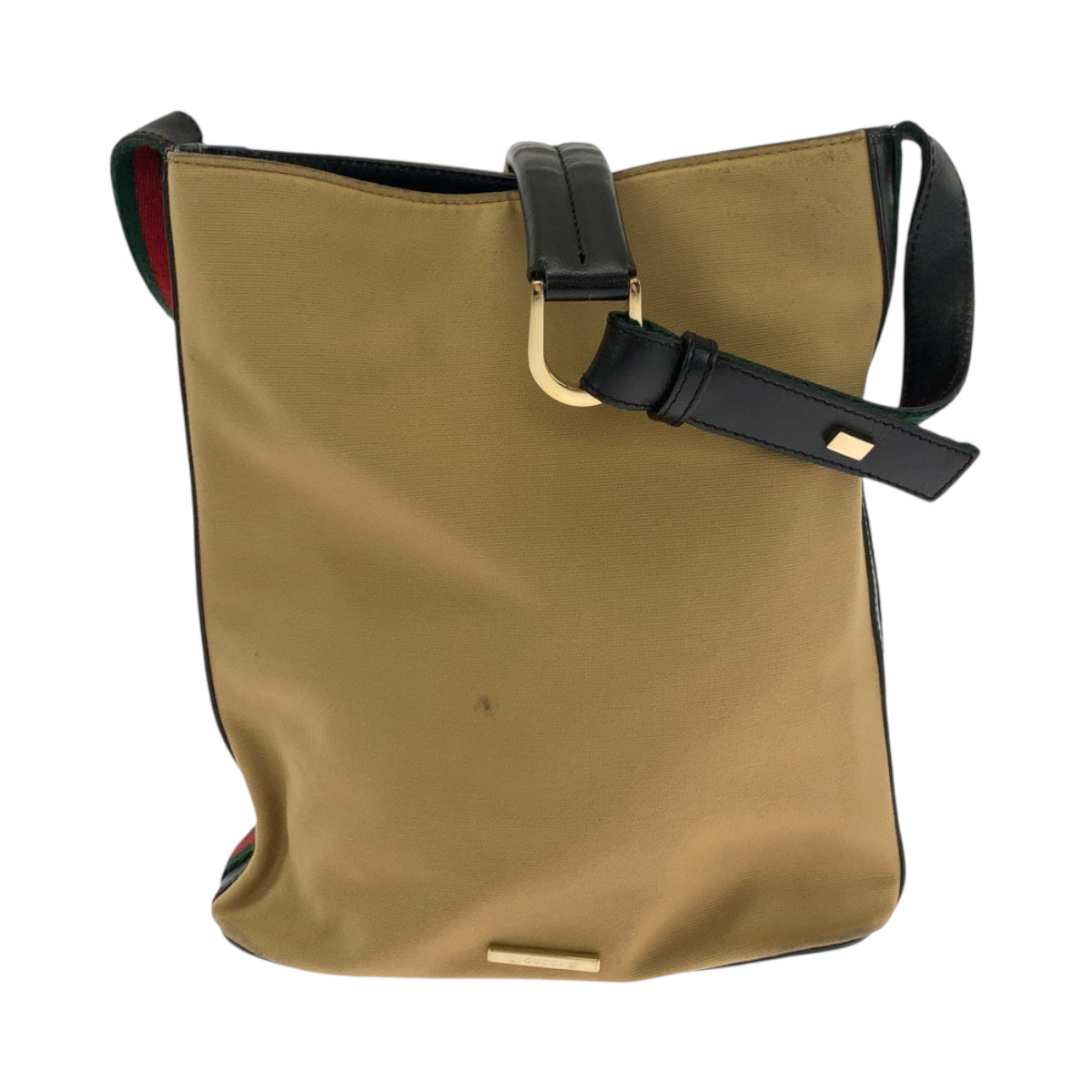 Gucci 001 Camel Metal Sherry line Canvas Brown Gold Shoulder Bag