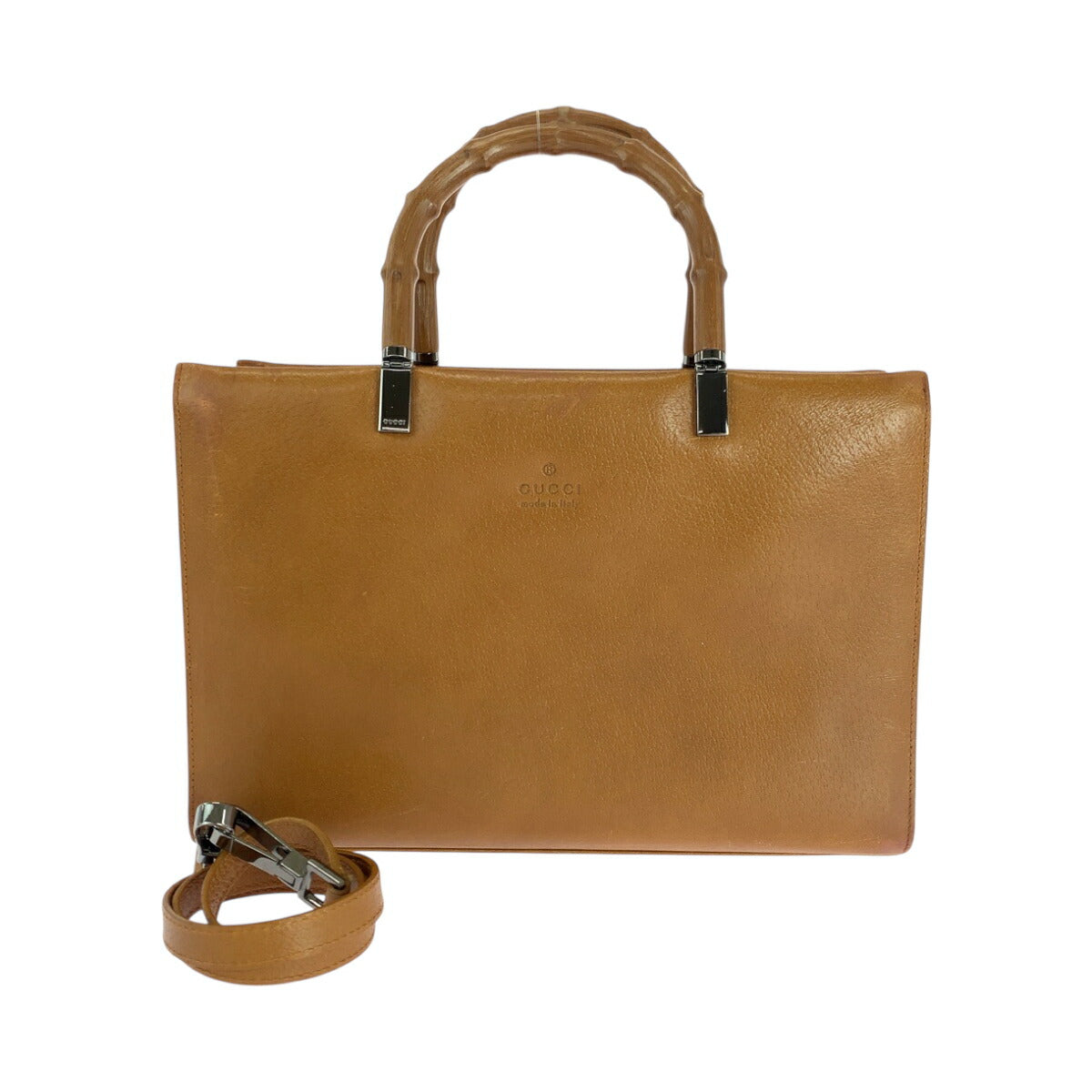Gucci Bamboo 2Way Handbag Leather Travel Bag Handbag 17