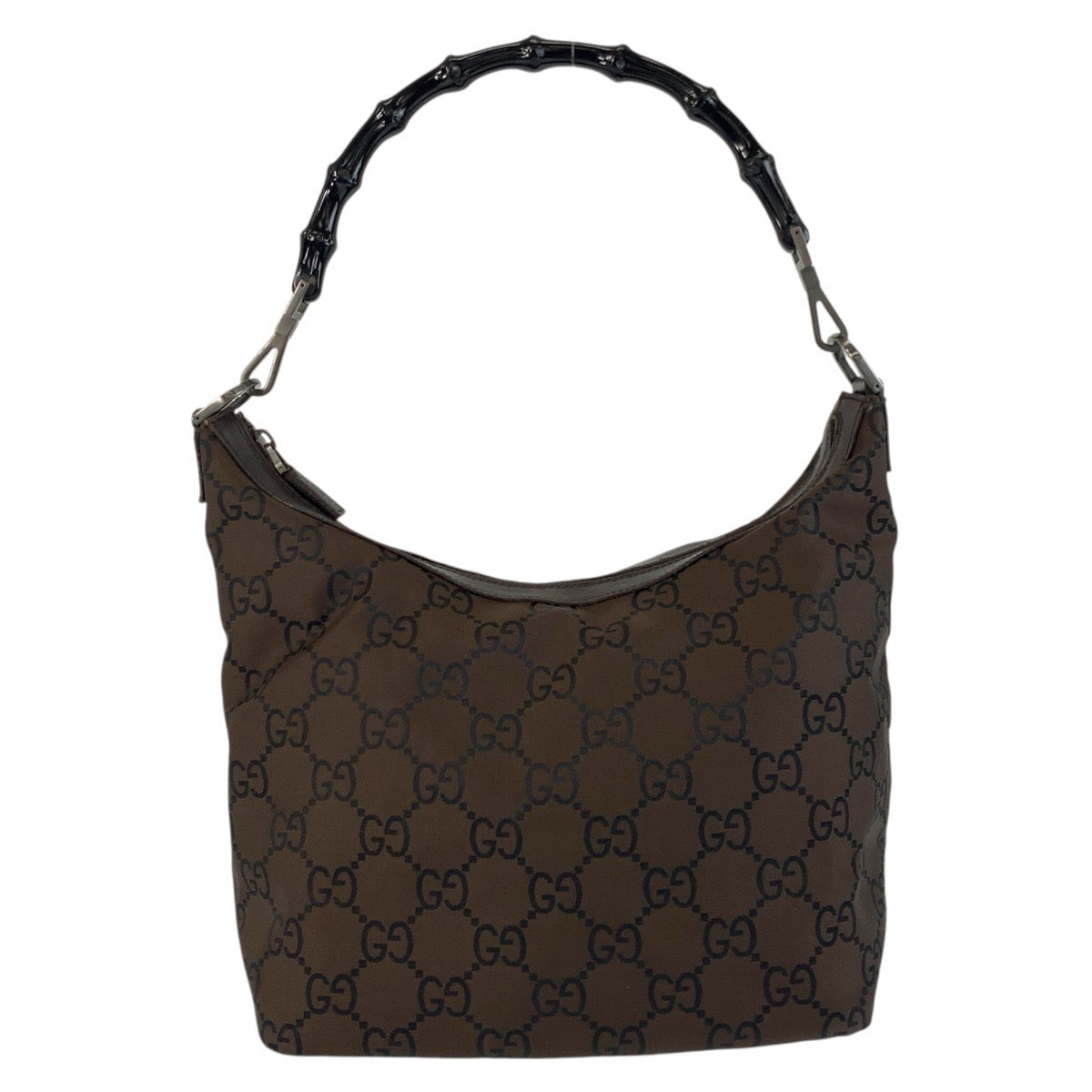 Gucci 000 Bamboo GG pattern Nylon Brown Shoulder Bag