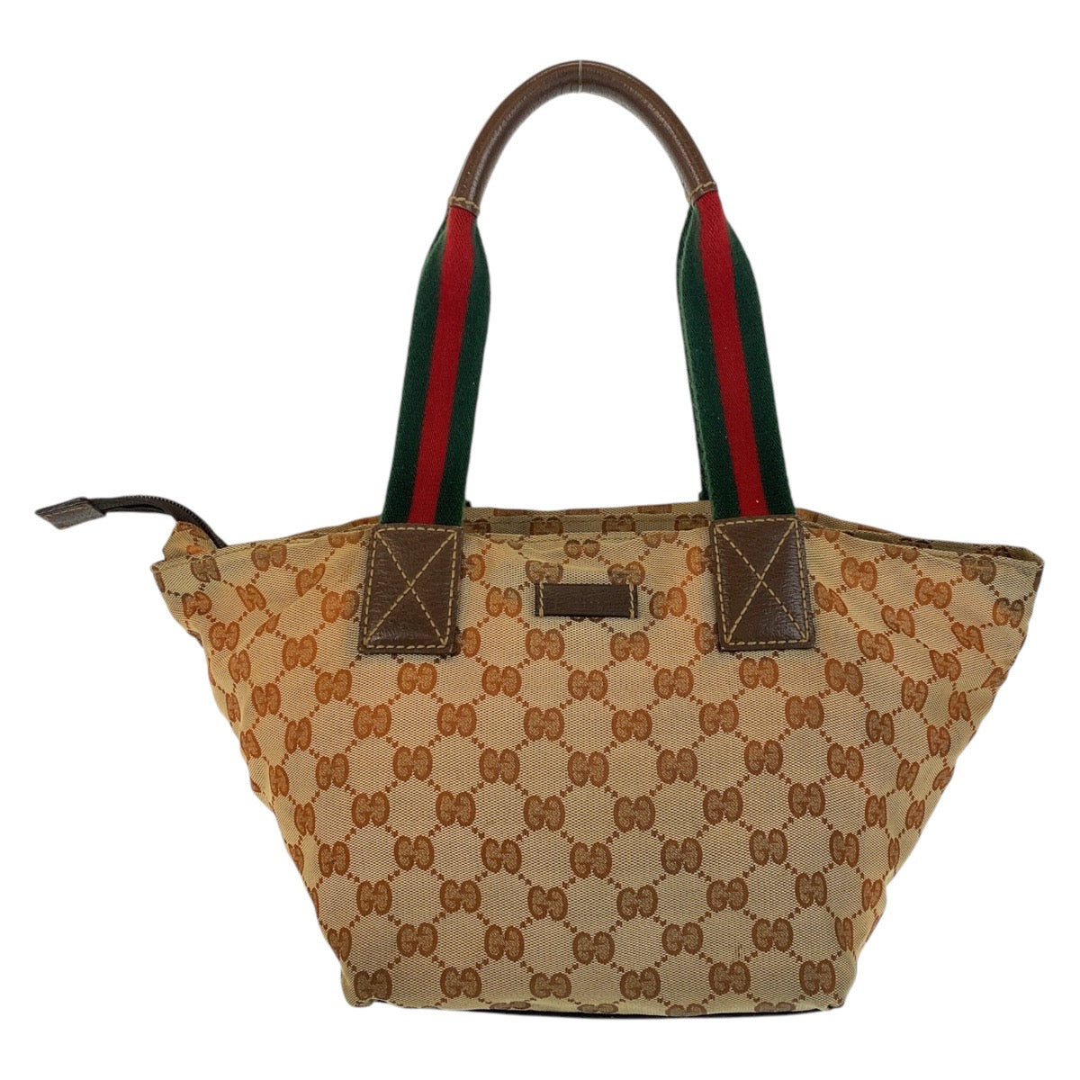 Gucci GG , Sherry line Leather Canvas Brown Beige Tote Bag