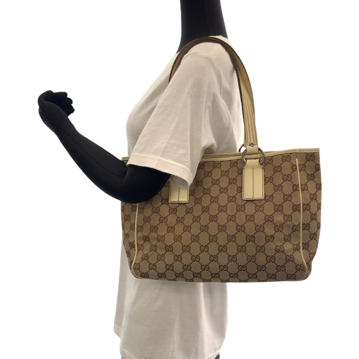 Gucci GG Canvas Brown Beige Shoulder Bag 2