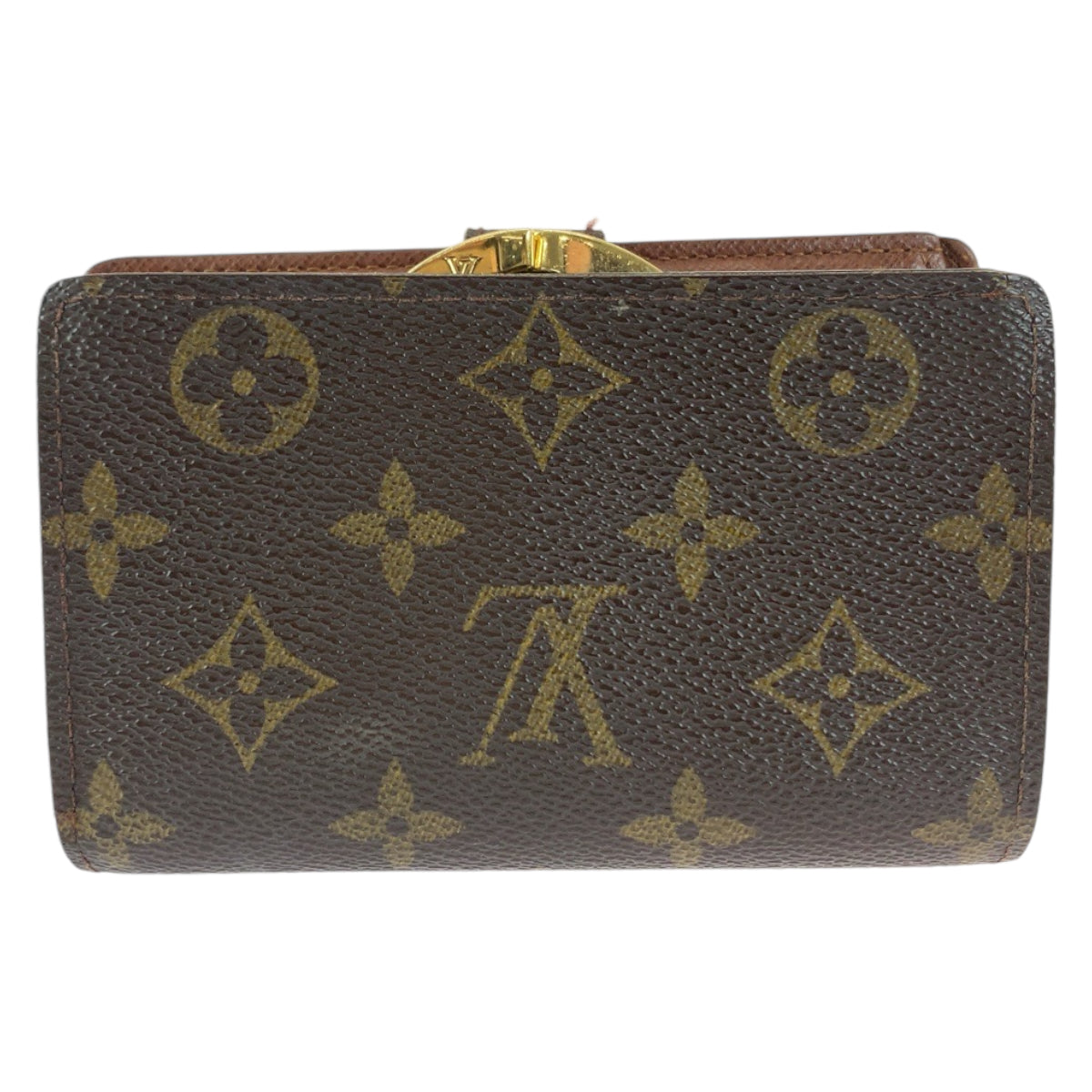 Louis Vuitton Bifold M61674 PVC Folding Compact Monogram Brown Wallet Case