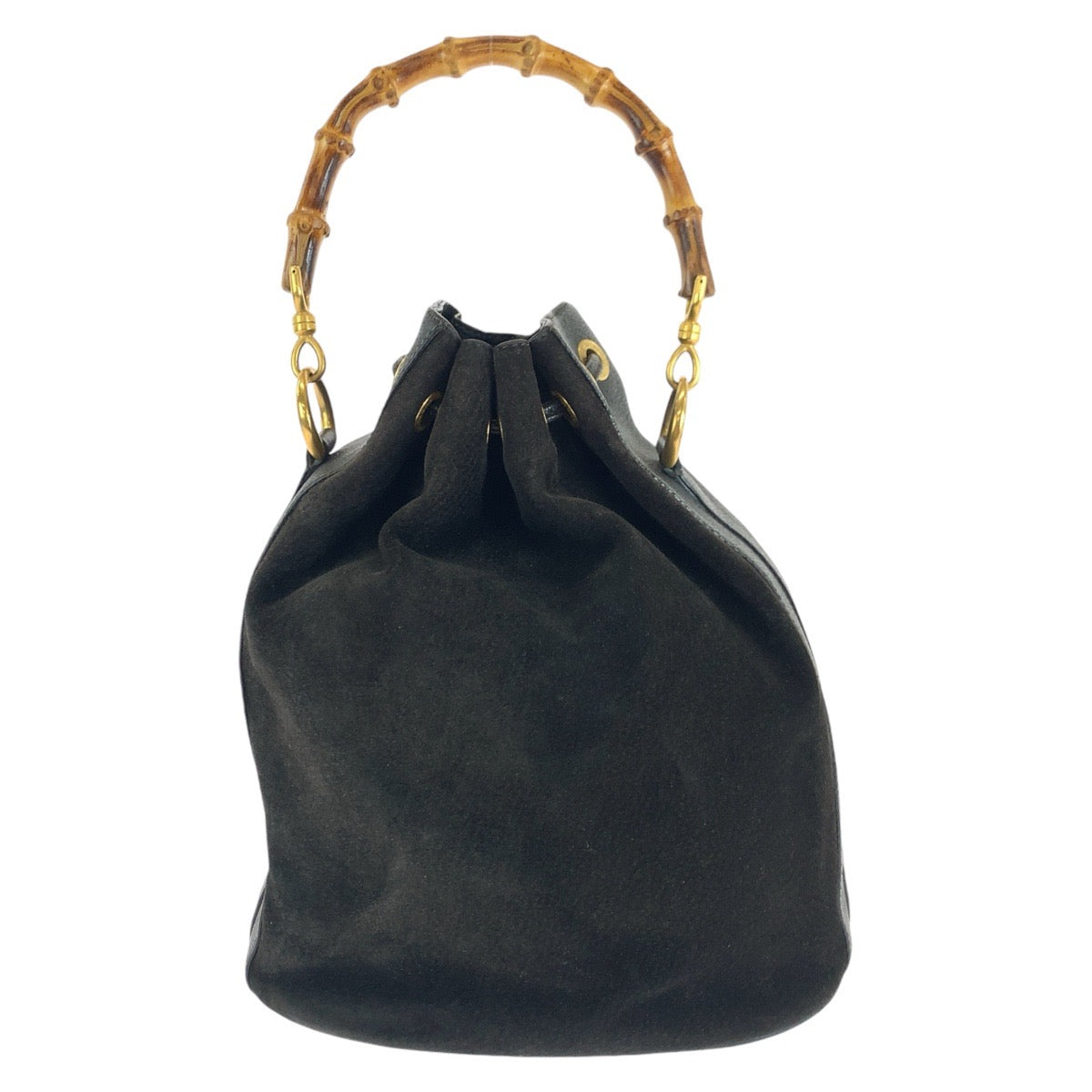 Gucci Bamboo Handbag Leather Suede Travel Bag