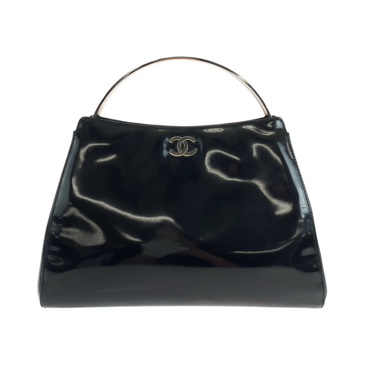 Chanel enamel Vanity COCO Mark Black Handbag