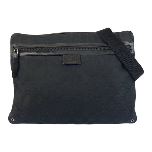 Gucci GG , Messenger Unisex Leather Canvas Black Shoulder Bag