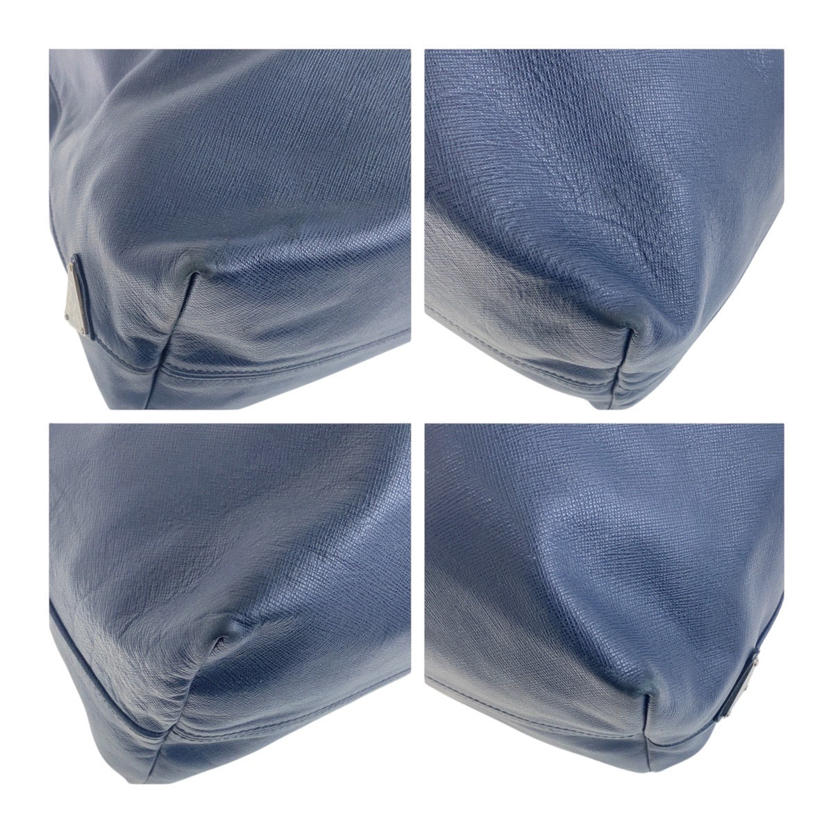 Tote Bag B Navy Silvermetal Tote Bag Leather