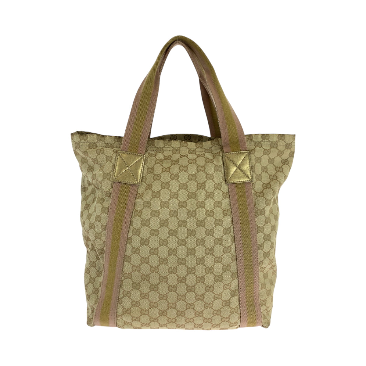 Gucci GG Sherry line Canvas Beige Pink Gold Shoulder Bag