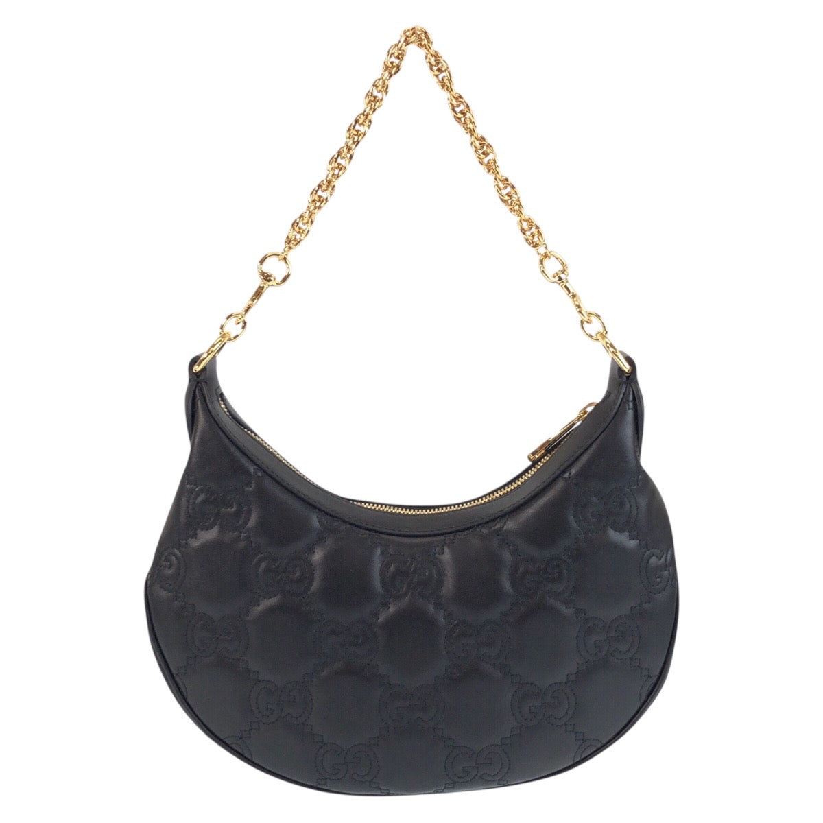 Gucci GoldMetal Marmont GG Matelasse Leather Black Shoulder Bag