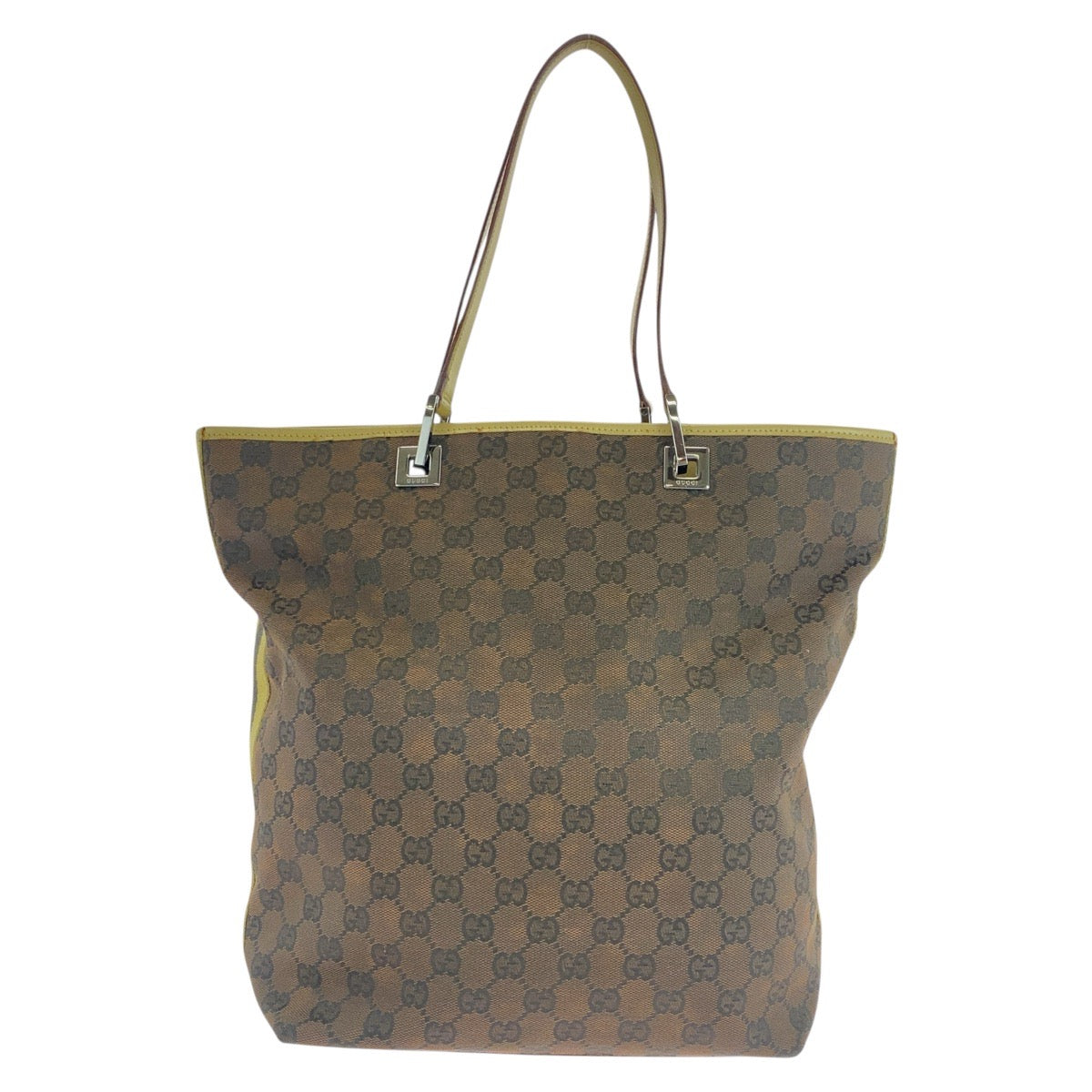 Gucci GG , SilverMetal Leather Canvas Brown Multicolor Shoulder Bag