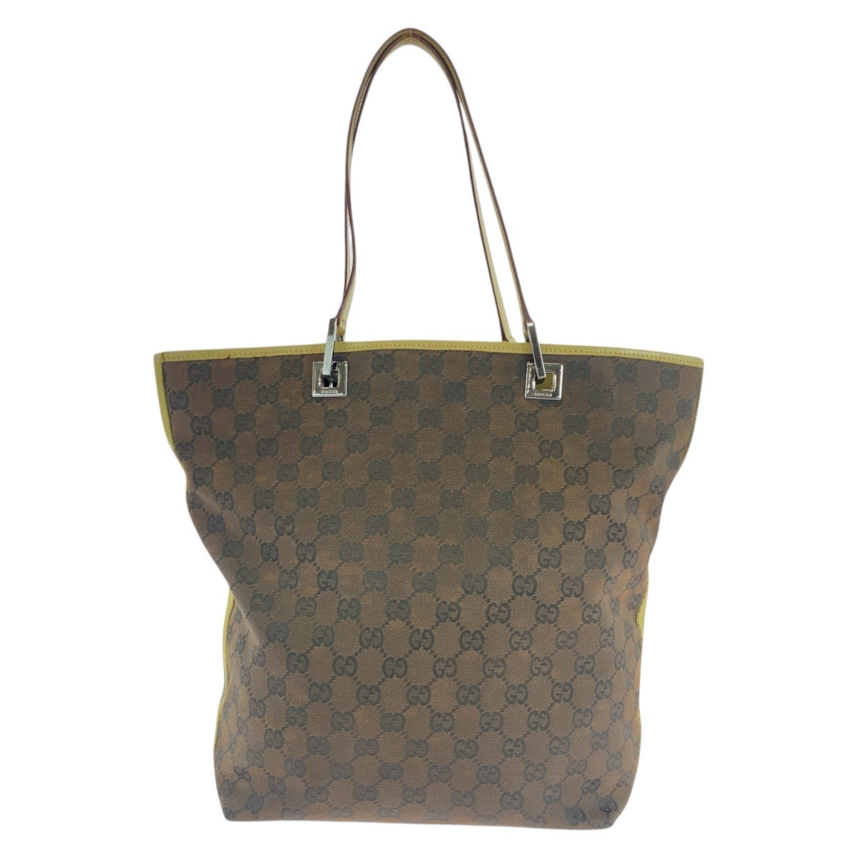 Gucci GG , SilverMetal Leather Canvas Brown Multicolor Shoulder Bag
