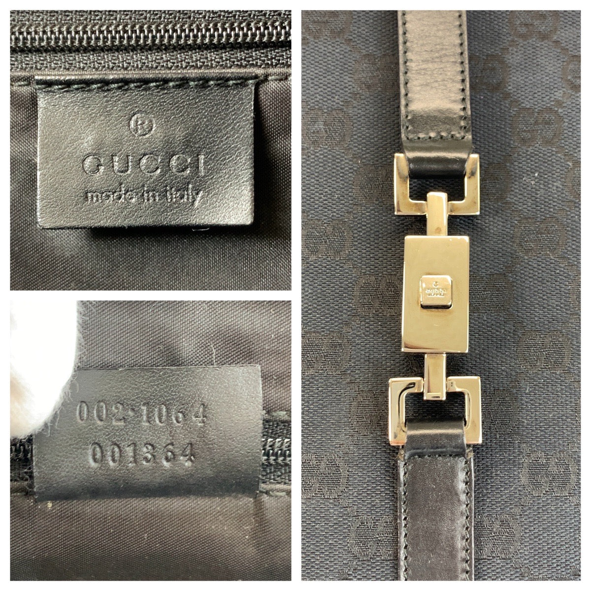 Gucci Jackie Tote Bag Leather Canvas