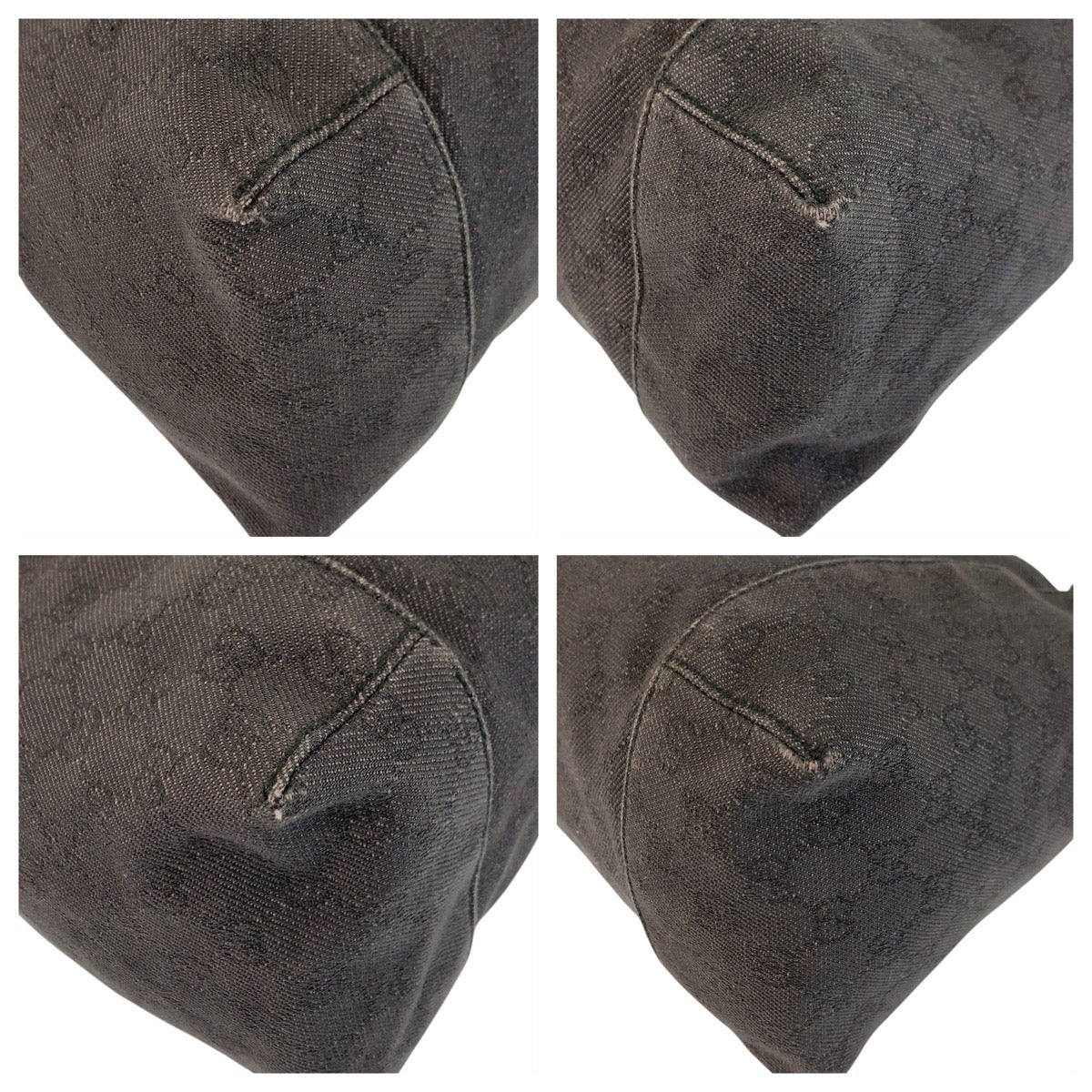 Gucci GG Leather Canvas Black Shoulder Bag 8