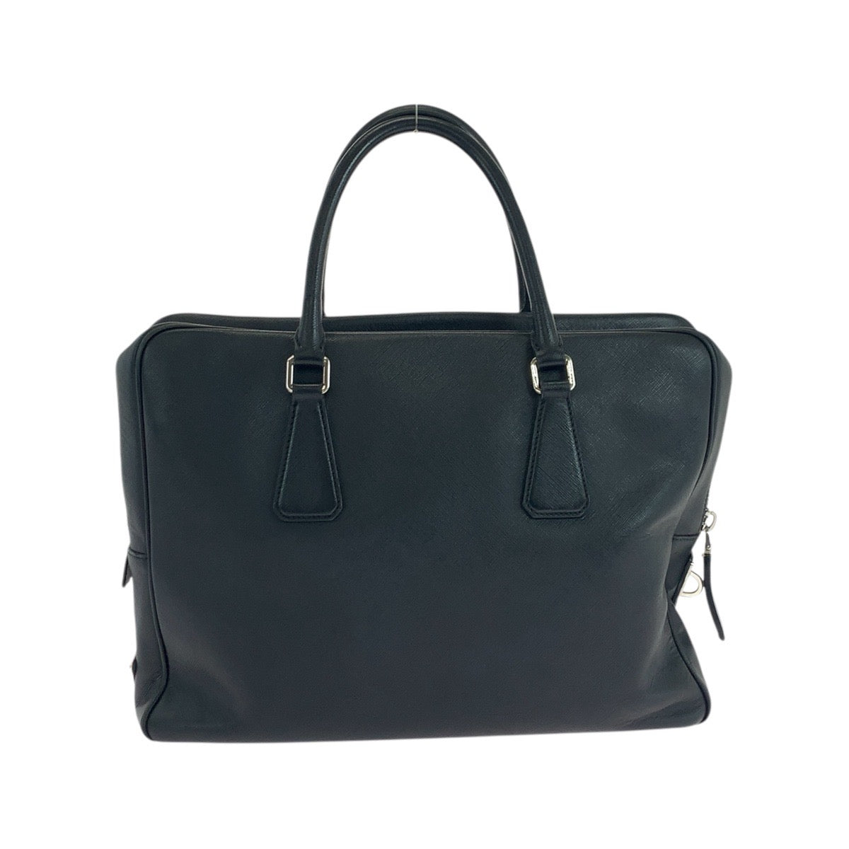 Prada Briefcase Handbag Leather Saffiano Travel Bag