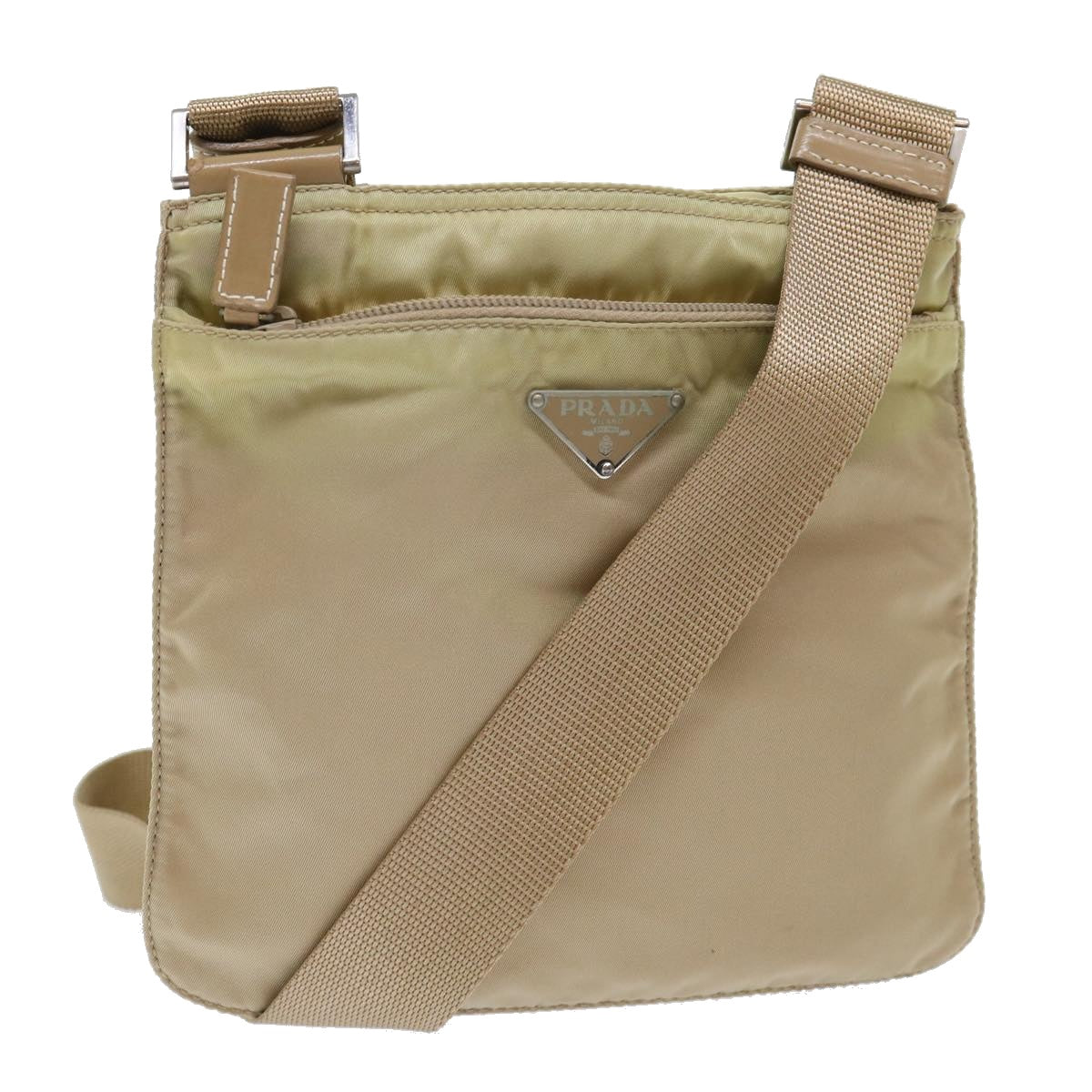 Prada Shoulder Bag Auth Nylon Beige Beige Auth 50397