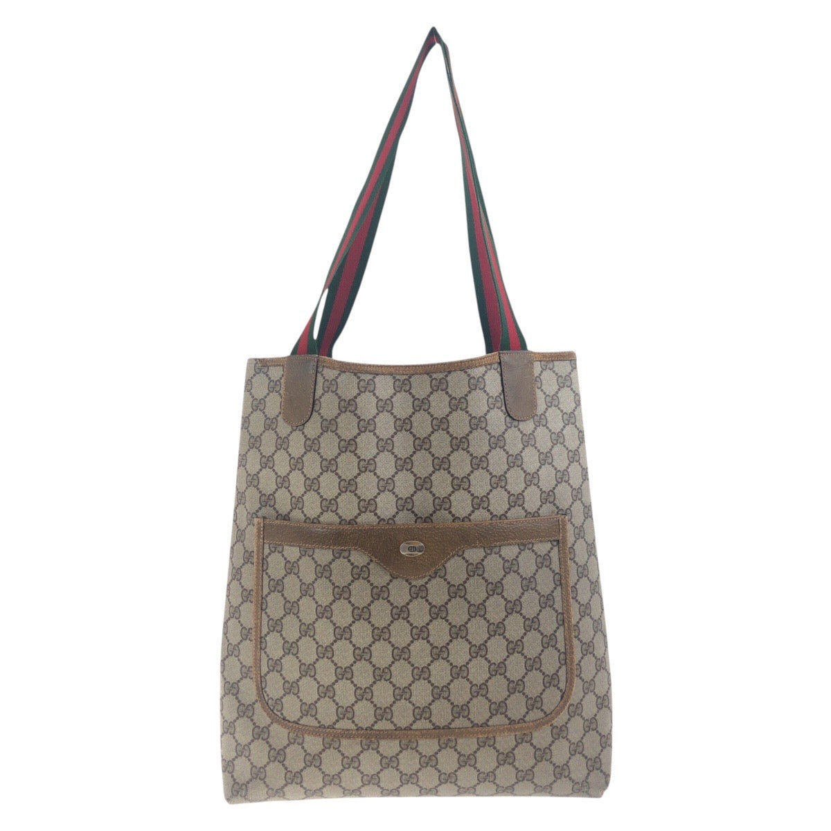 Gucci GG Supreme Old Shelly Line Canvas Brown Beige Shoulder Bag