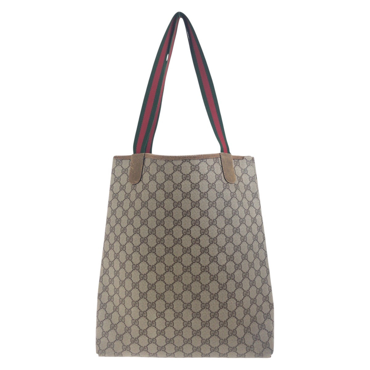 Gucci GG Supreme Old Shelly Line Canvas Brown Beige Shoulder Bag