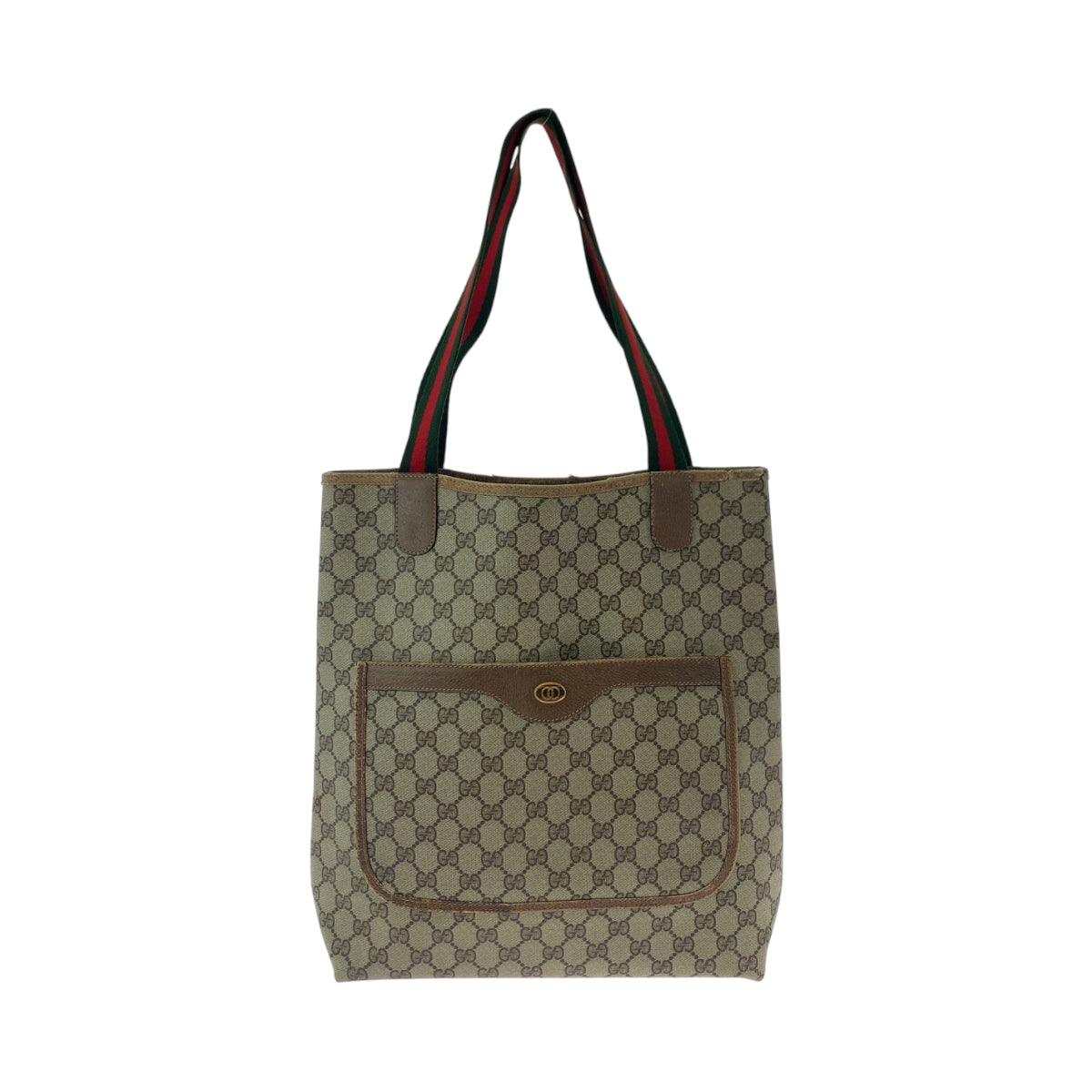 Gucci 39 02 003 GG Supreme Canvas Brown Beige Red Shoulder Bag