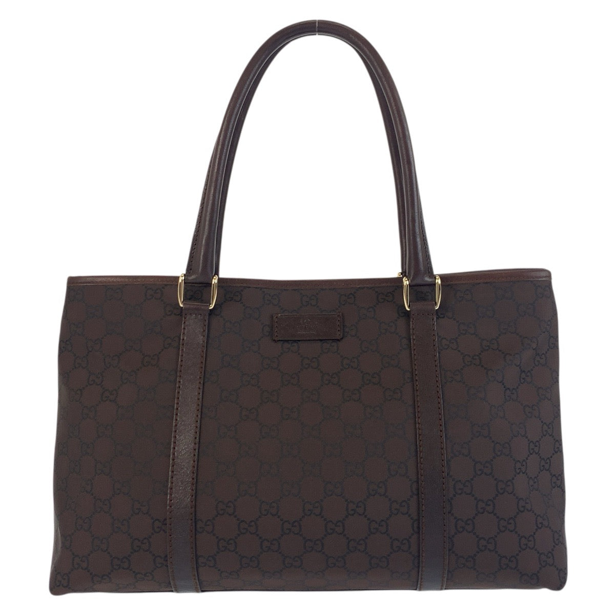 Gucci Metal GG pattern Nylon Brown Gold Tote Bag