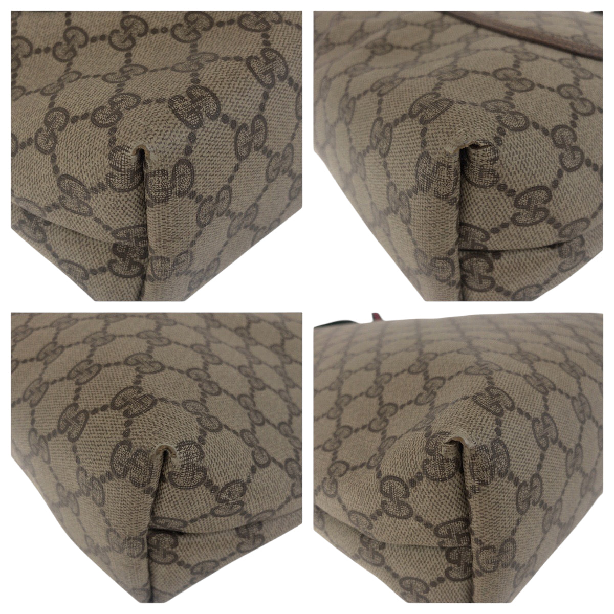 Gucci 40 02 003 GG Supreme Canvas Brown Beige Tote Bag